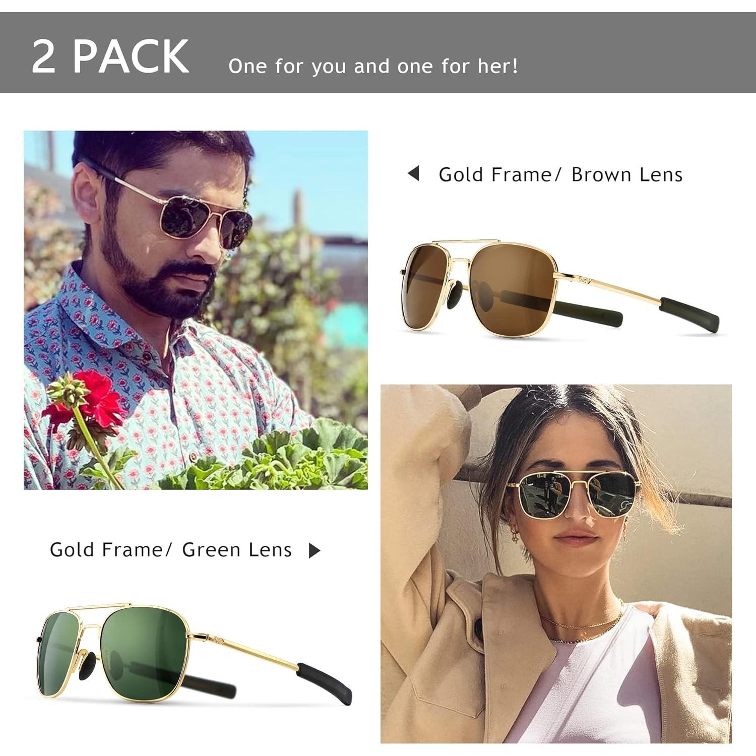 Gafas de sol piloto SUNGAIT polarizadas para hombres