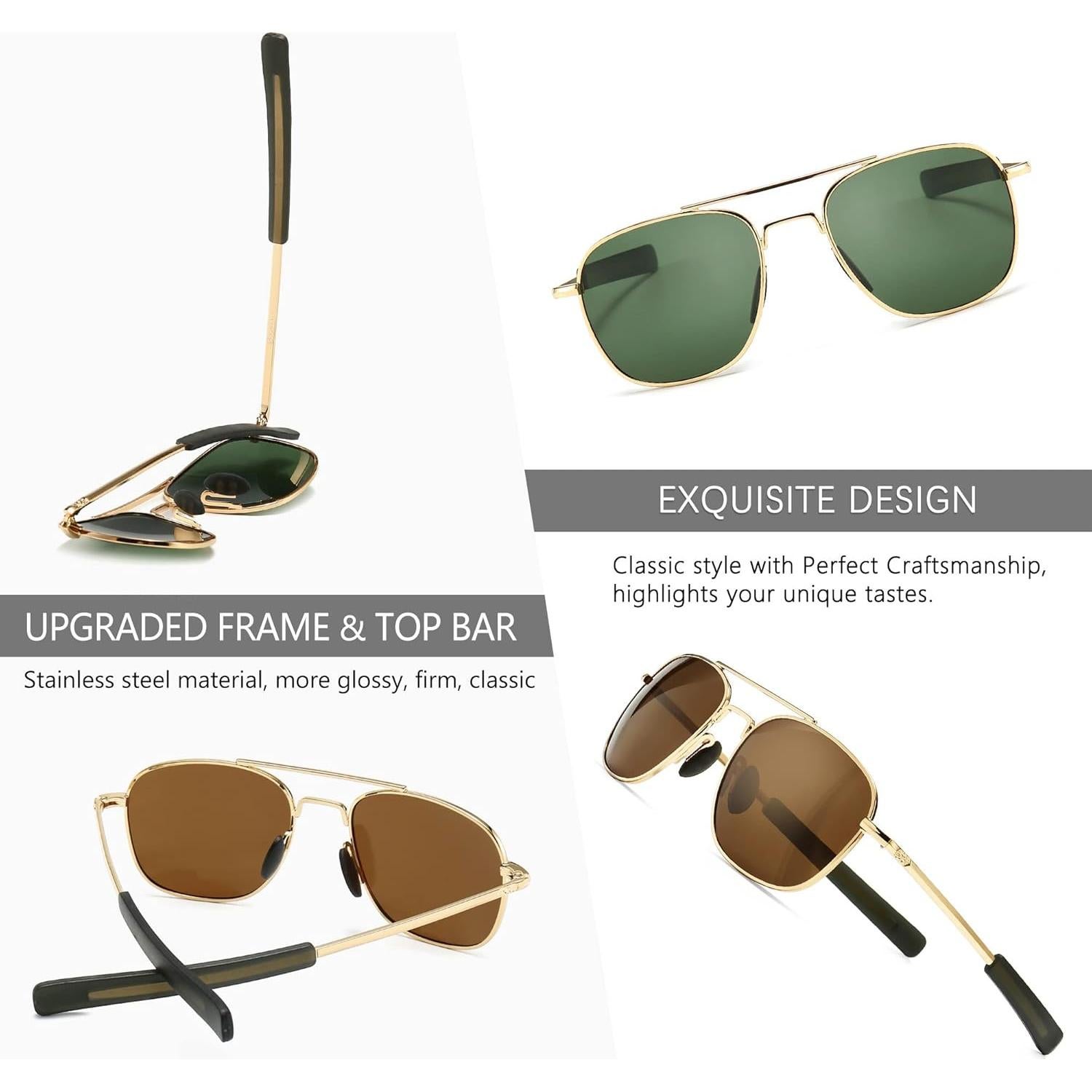 Gafas de sol piloto SUNGAIT polarizadas para hombres