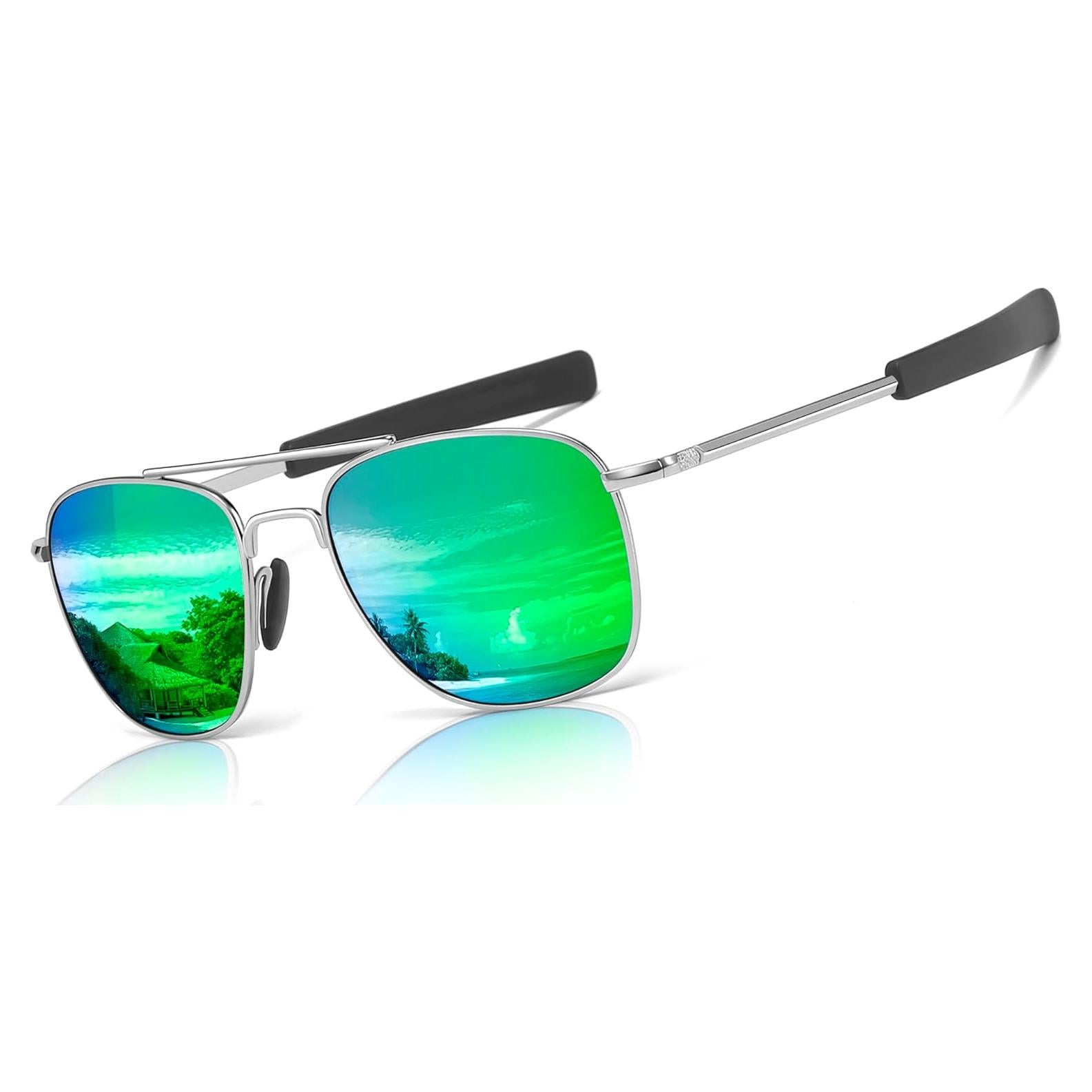 Gafas de sol piloto SUNGAIT con lentes polarizados verdes