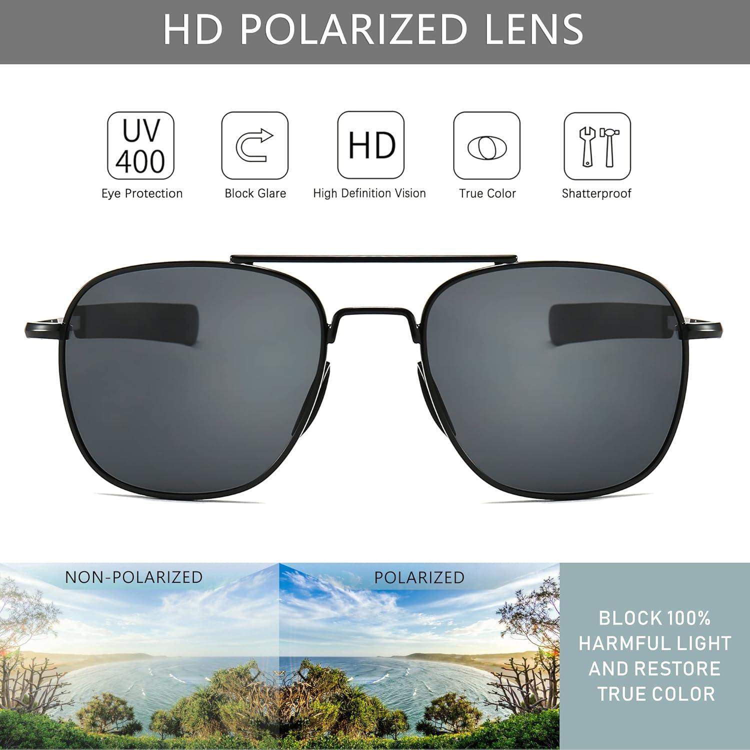 Gafas de sol piloto SUNGAIT con lentes polarizados y patillas