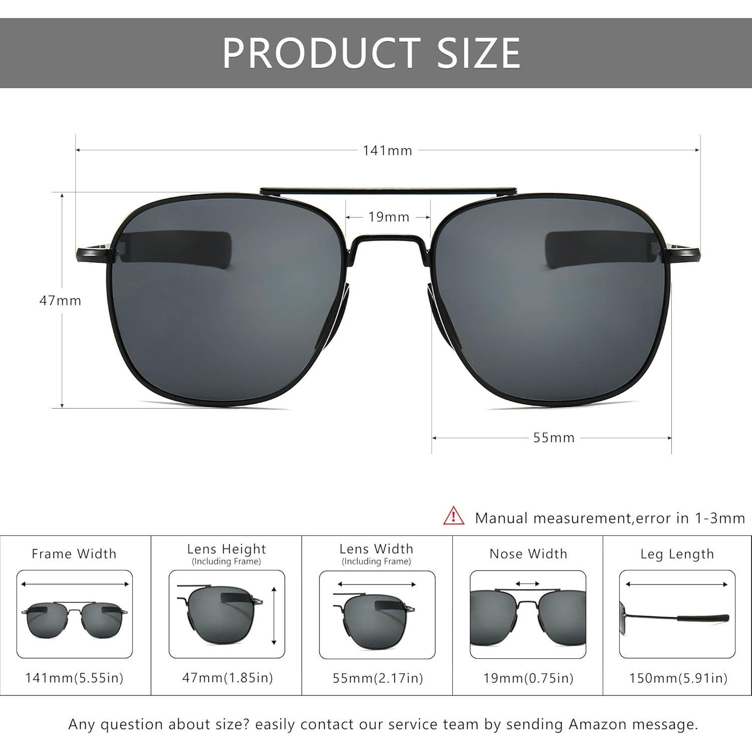 Gafas de sol piloto SUNGAIT con lentes polarizados y patillas