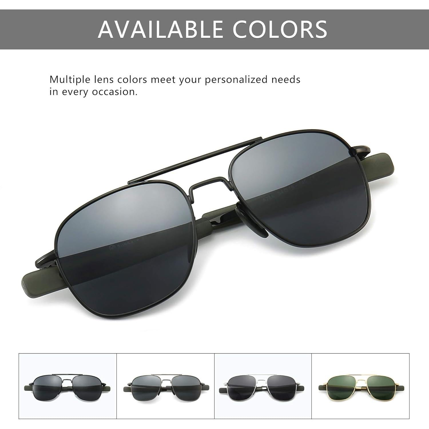 Gafas de sol piloto SUNGAIT con lentes polarizados y patillas