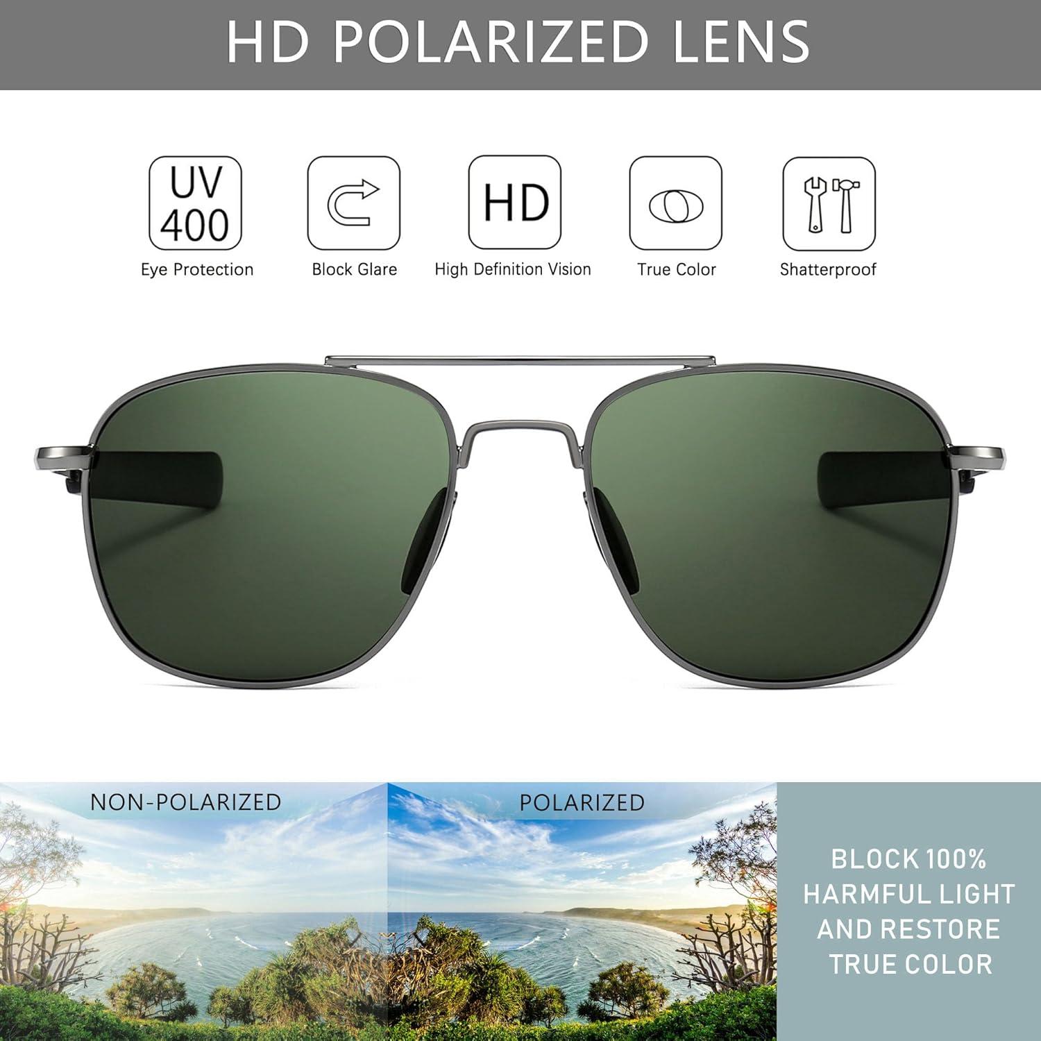 Gafas de sol piloto SUNGAIT polarizadas para hombres