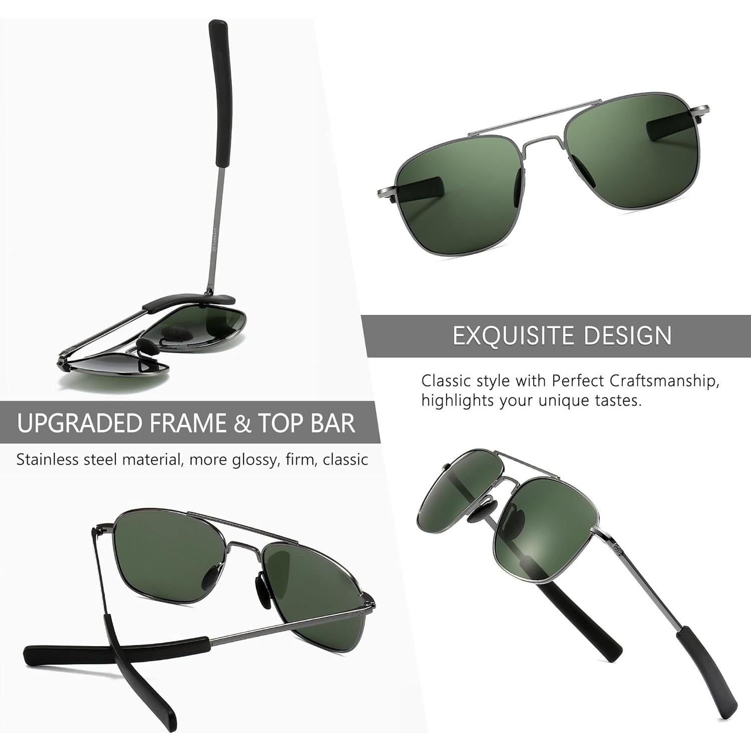 Gafas de sol piloto SUNGAIT polarizadas para hombres