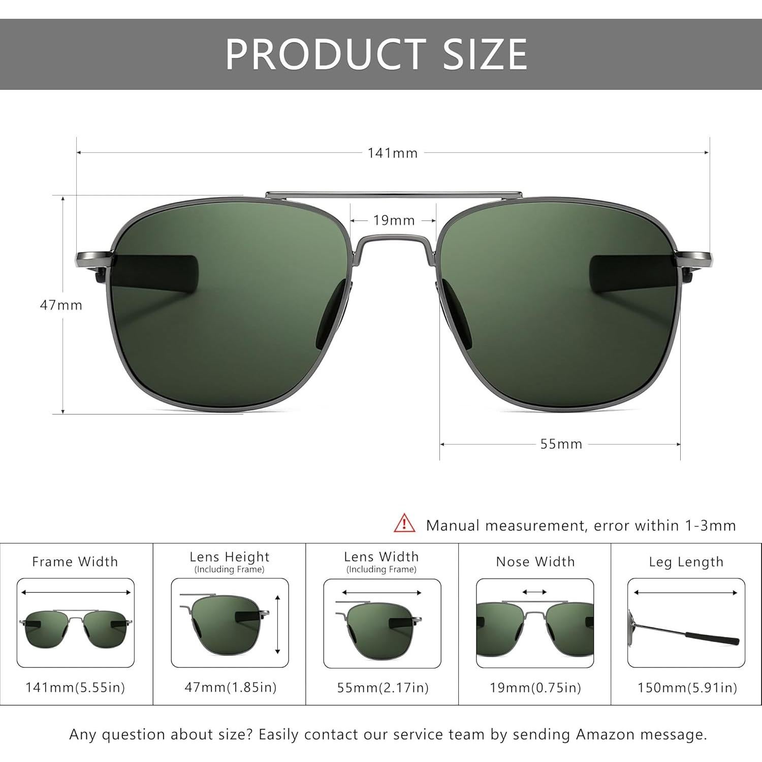 Gafas de sol piloto SUNGAIT polarizadas para hombres