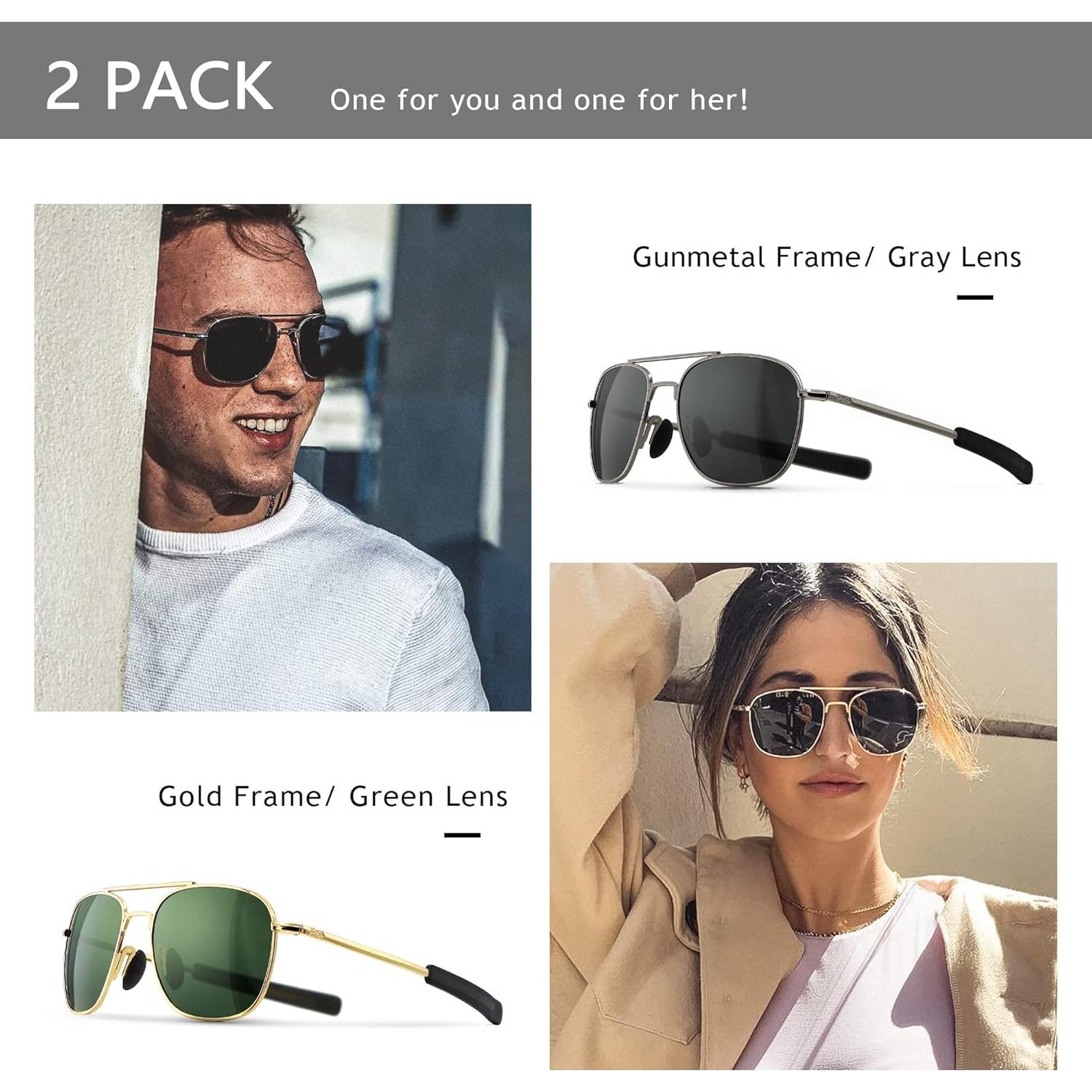 Gafas de sol piloto SUNGAIT polarizadas para hombres