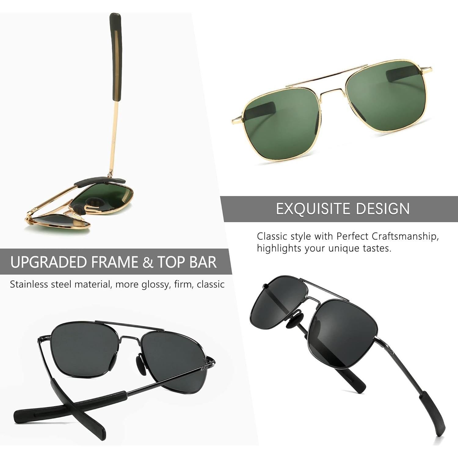 Gafas de sol piloto SUNGAIT polarizadas para hombres