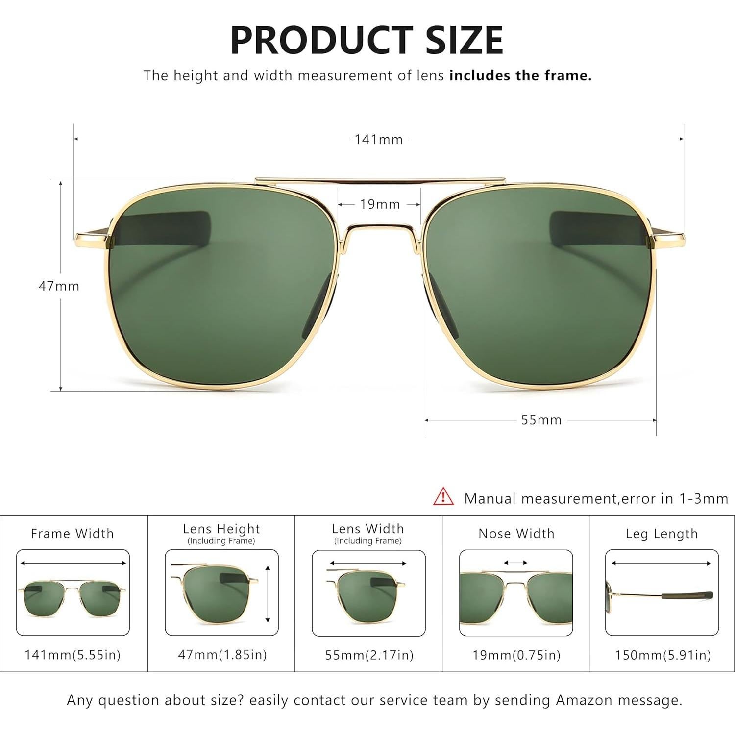 Gafas de sol piloto SUNGAIT polarizadas para hombres