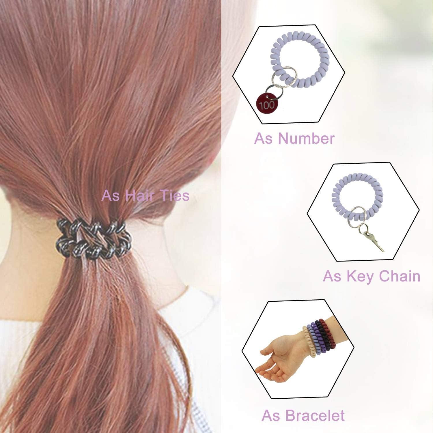 Paquete de 5 Pulseras Espiral de Plástico BIHRTC - Colores Mezclados