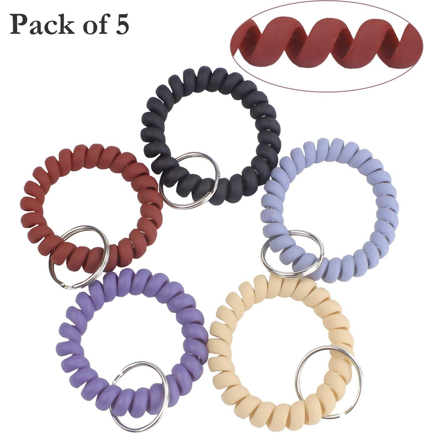 Paquete de 5 Pulseras Espiral de Plástico BIHRTC - Colores Mezclados