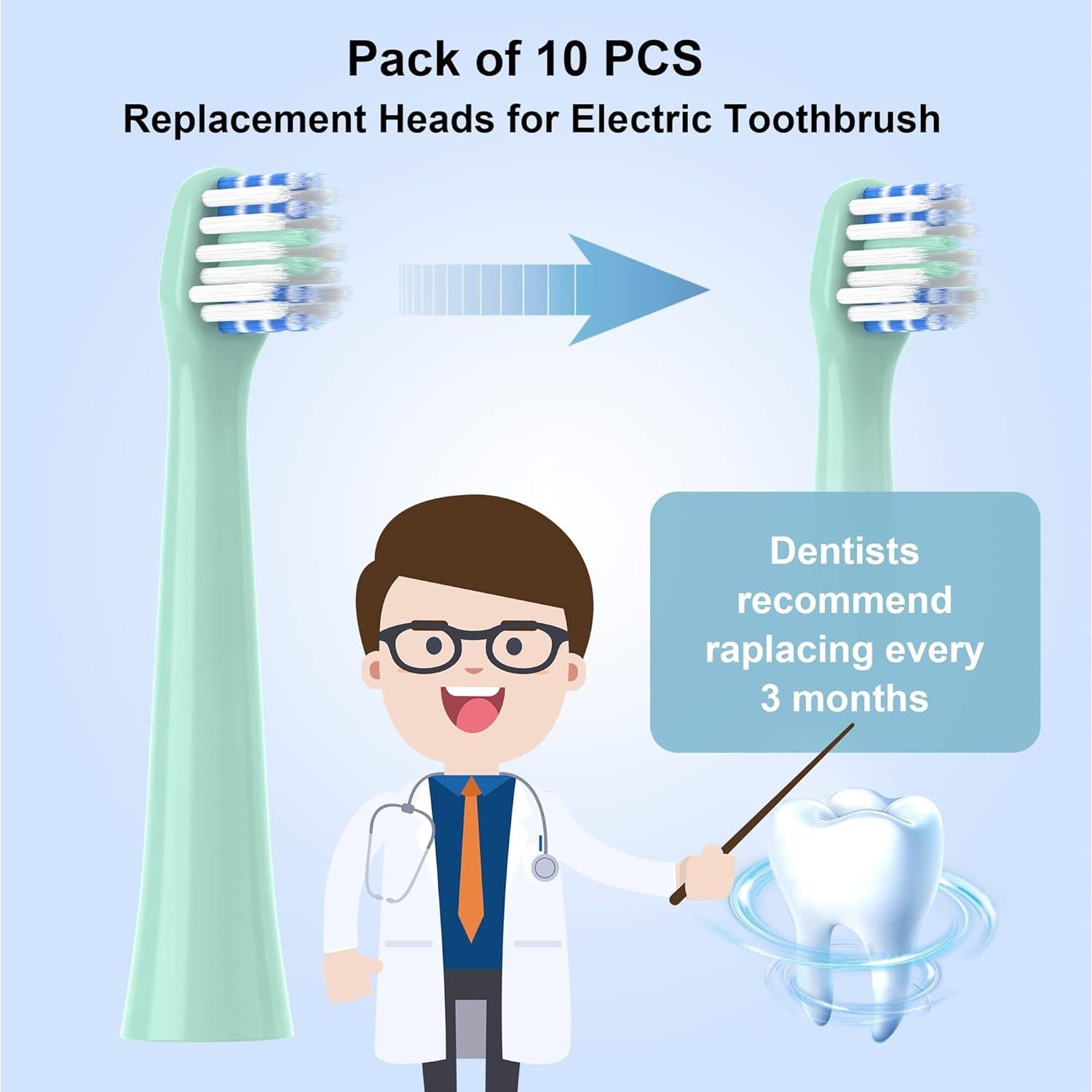 Cabezas de Reemplazo para Cepillo Eléctrico Colgate Hum - 10 Piezas