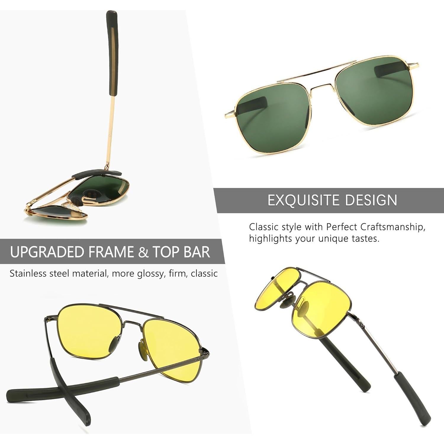 Gafas de sol piloto SUNGAIT polarizadas para hombres