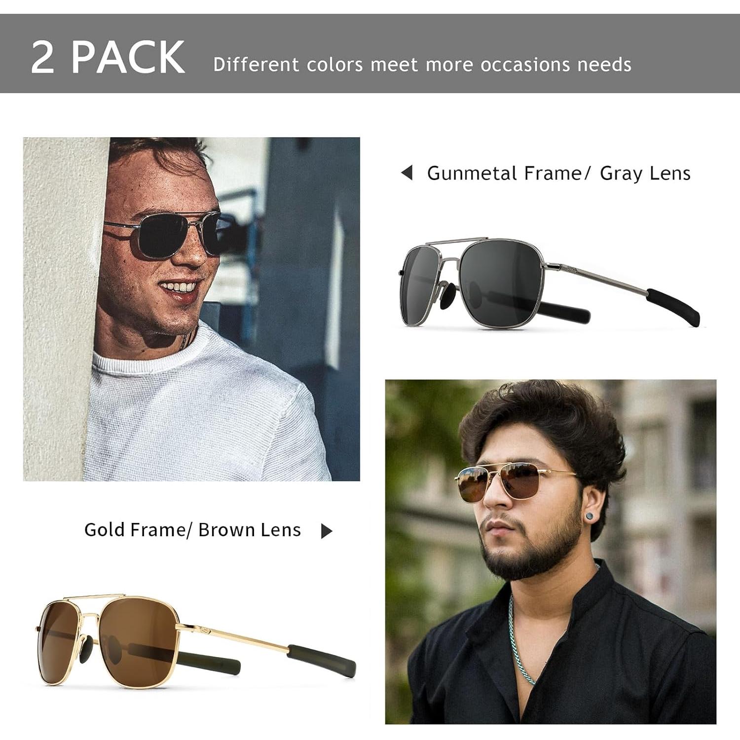 Gafas de sol piloto SUNGAIT polarizadas para hombres