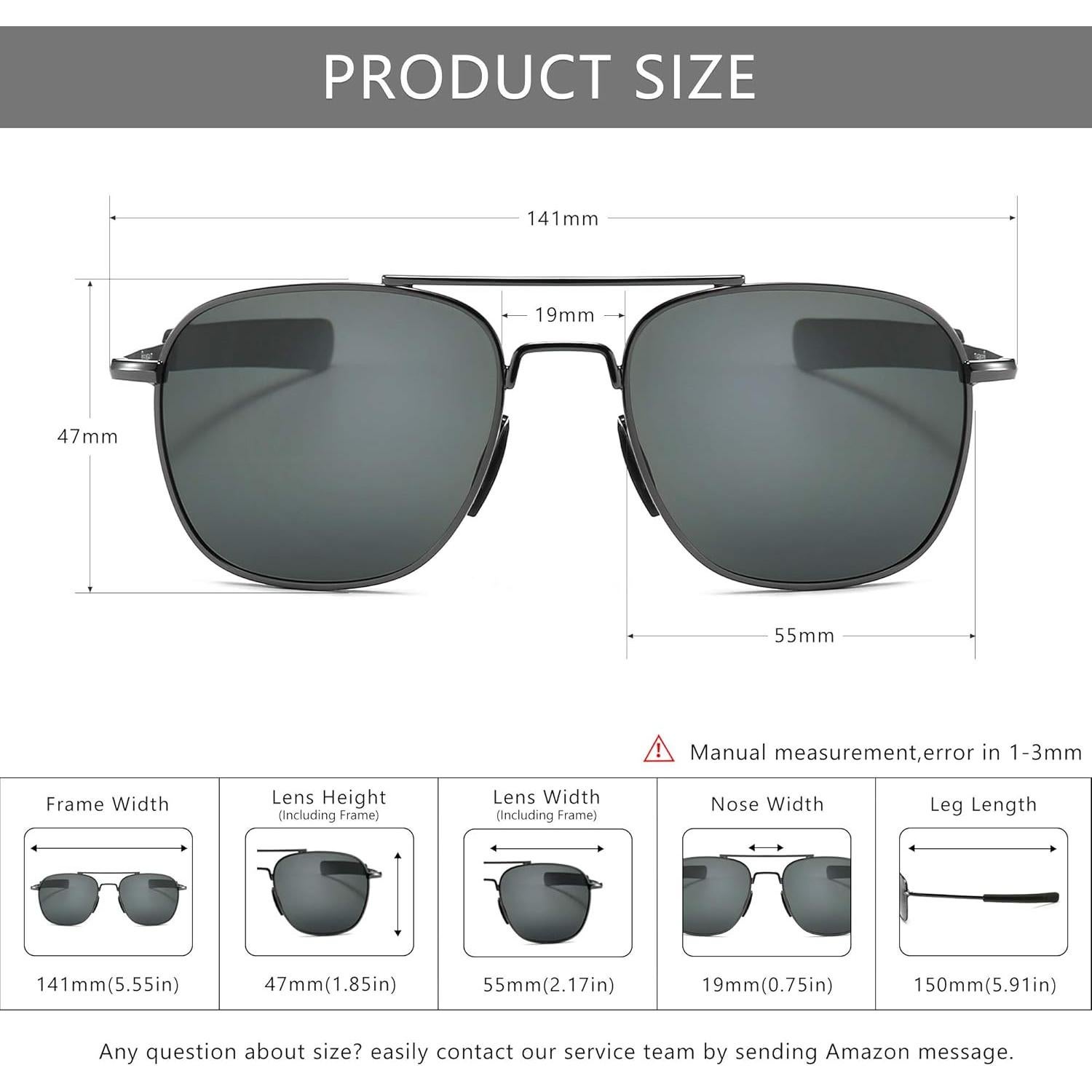 Gafas de sol piloto SUNGAIT con lentes polarizados y patillas