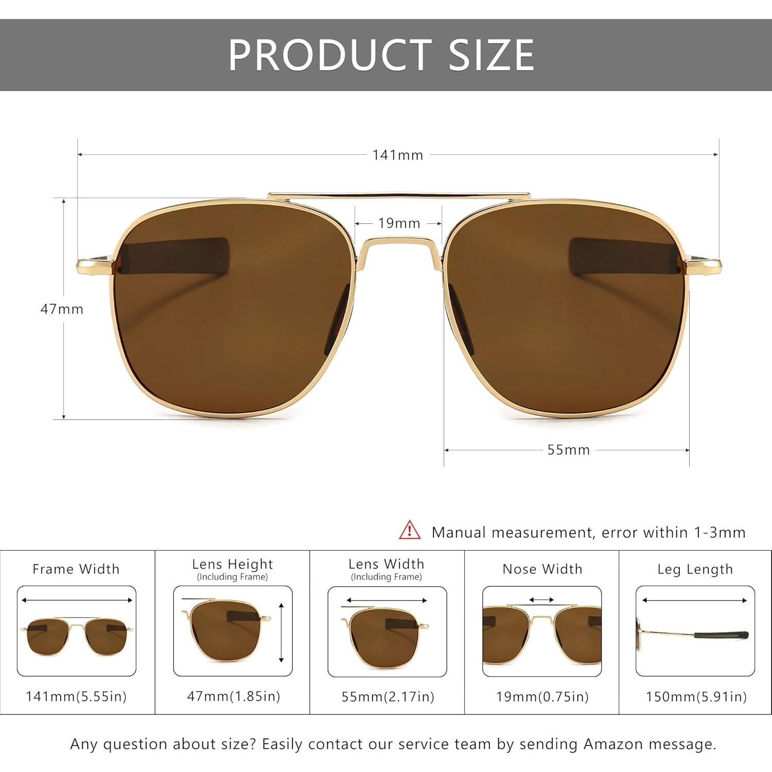 Gafas de sol piloto SUNGAIT con lentes polarizados HD