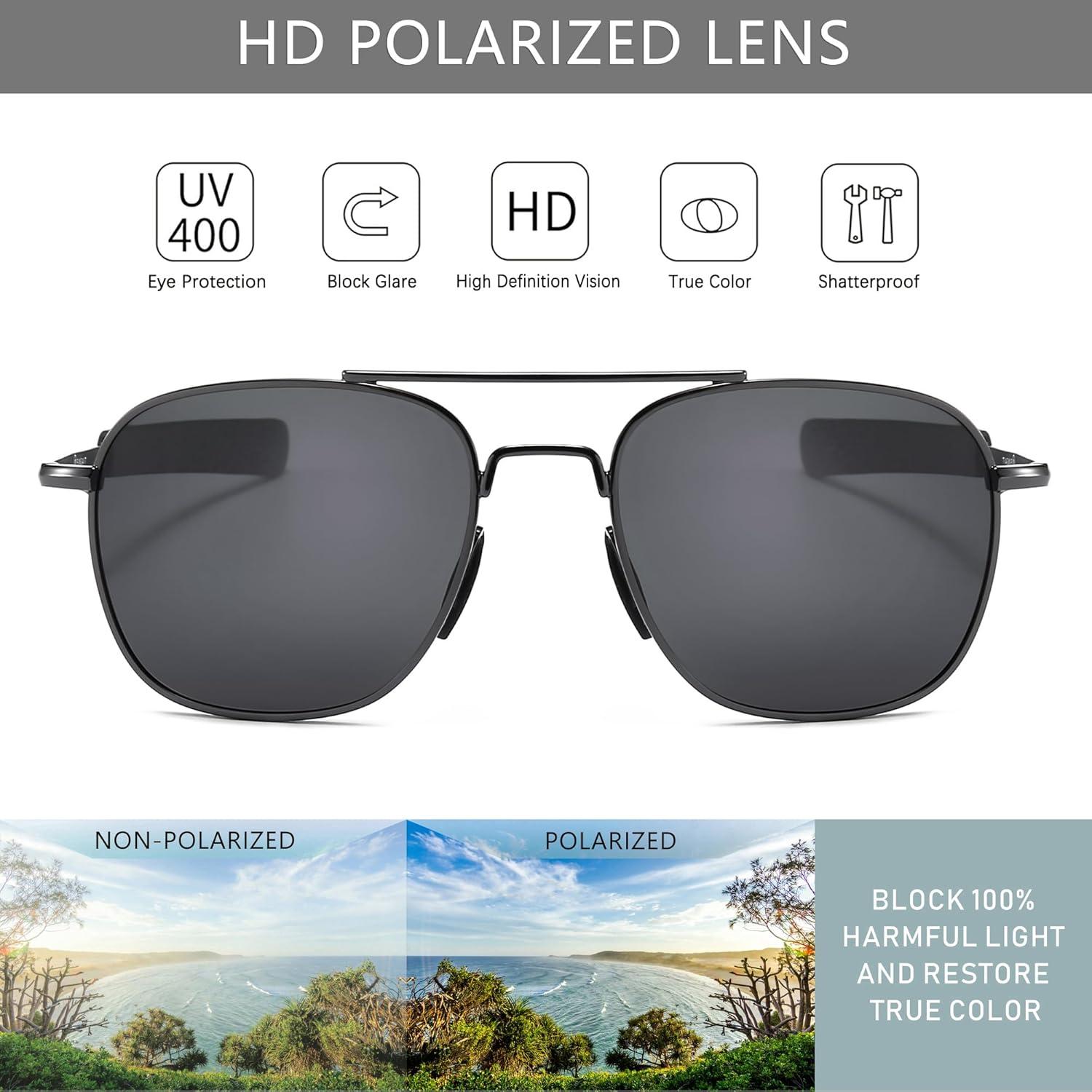 Gafas de sol piloto SUNGAIT polarizadas para hombres