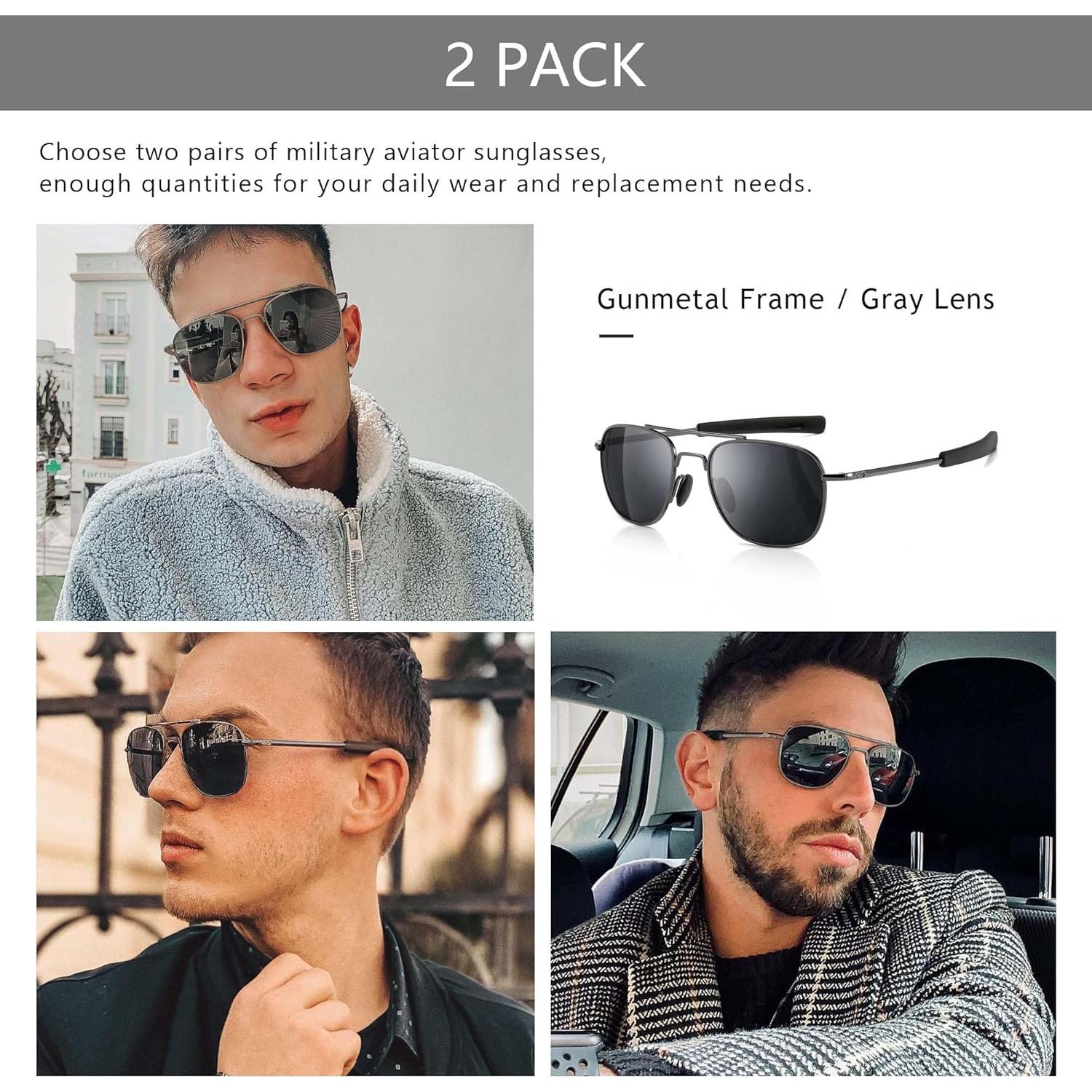 Gafas de sol piloto SUNGAIT polarizadas para hombres