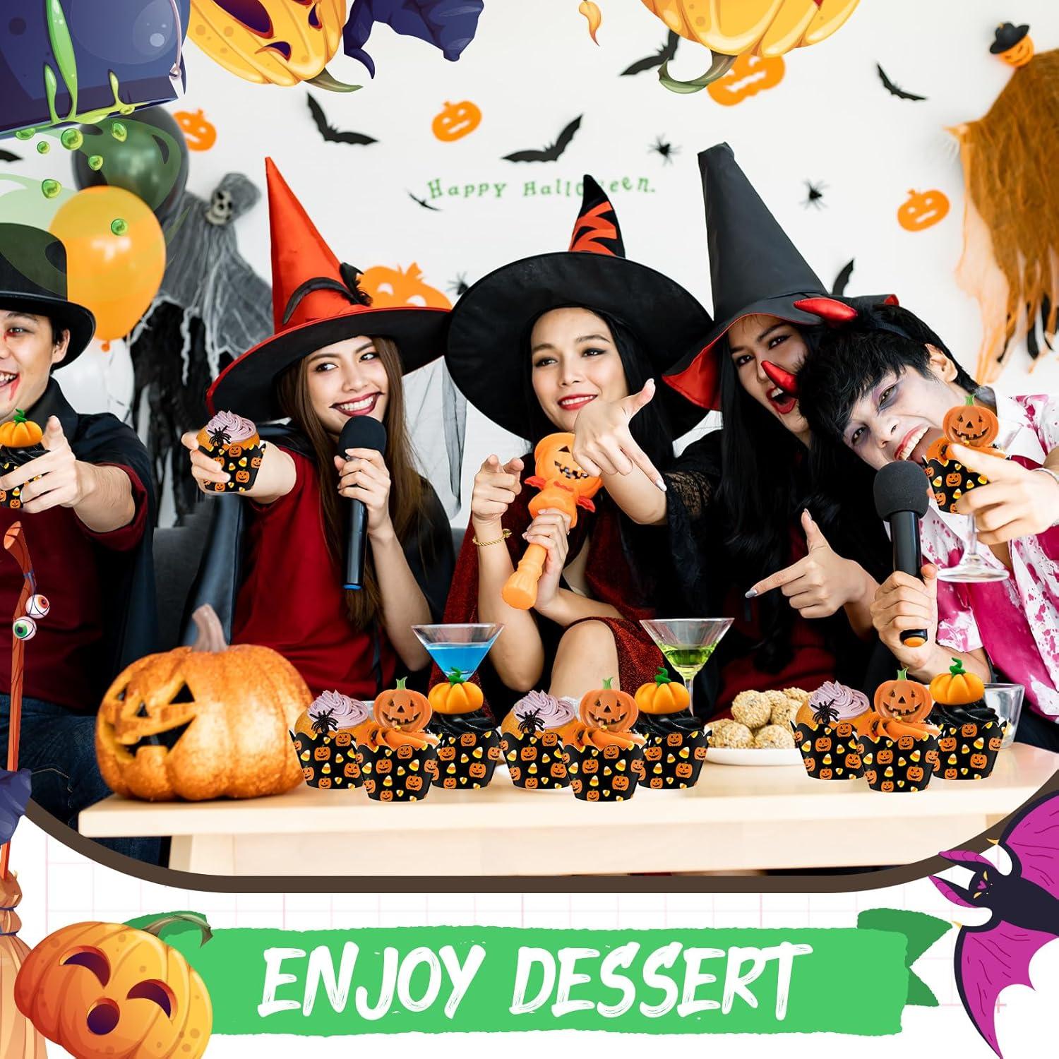 100 Envolturas de Cupcake Halloween Domensi Calabaza 8 cm