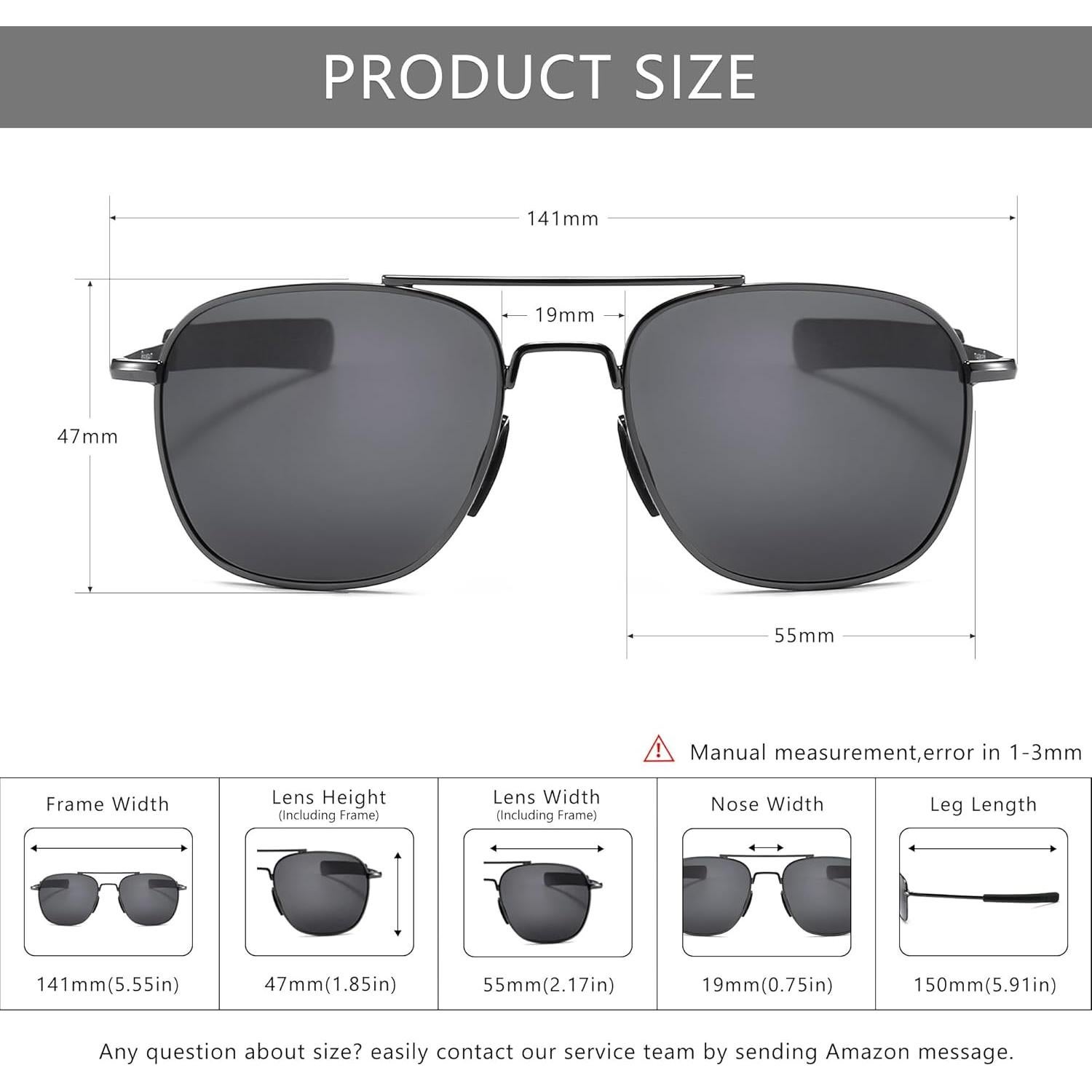 Gafas de Sol Piloto SUNGAIT con Lentes Polarizados y Patillas