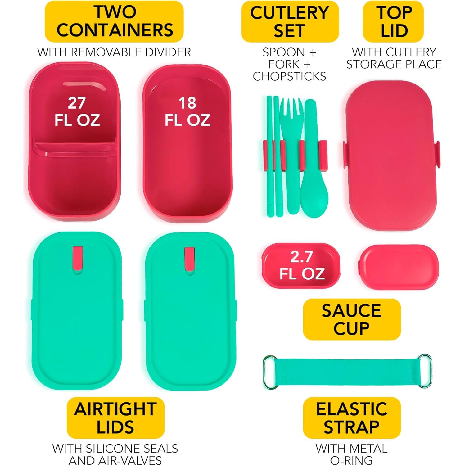 Caja Bento Aislada Hämtmat 1.33L con Palillos Reutilizables