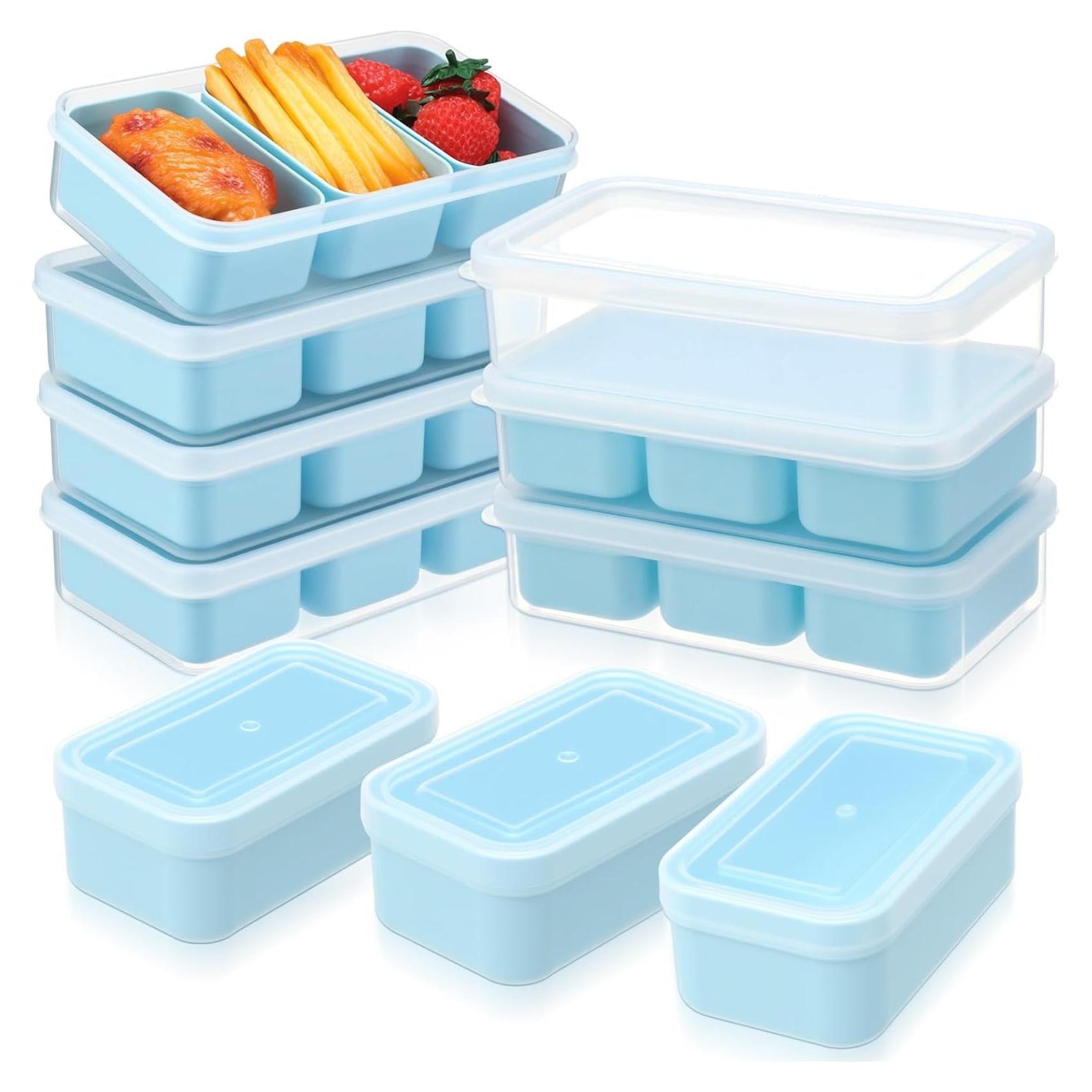 Honeydak 6 Cajas de Snack Apilables con Compartimentos Azul