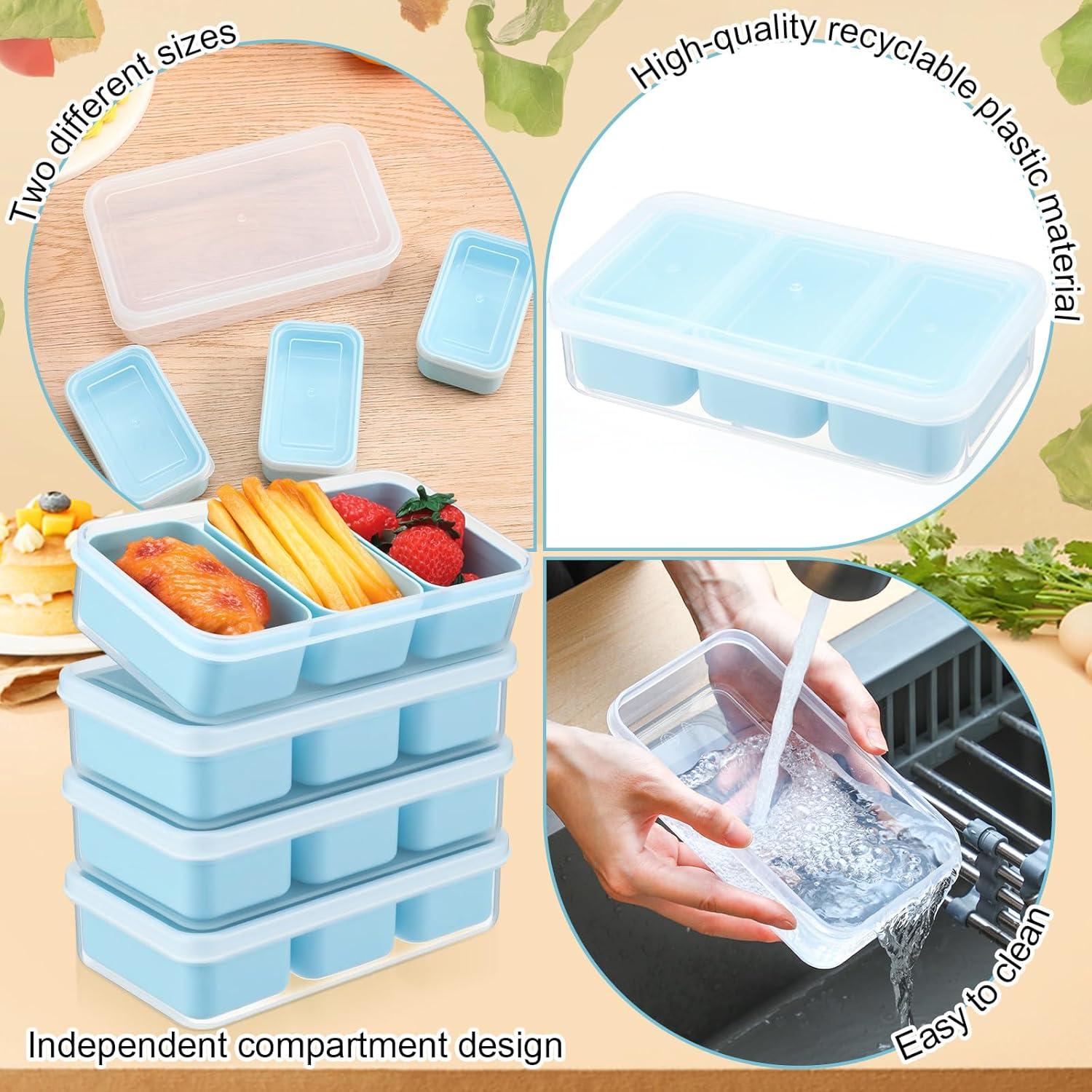 Honeydak 6 Cajas de Snack Apilables con Compartimentos Azul
