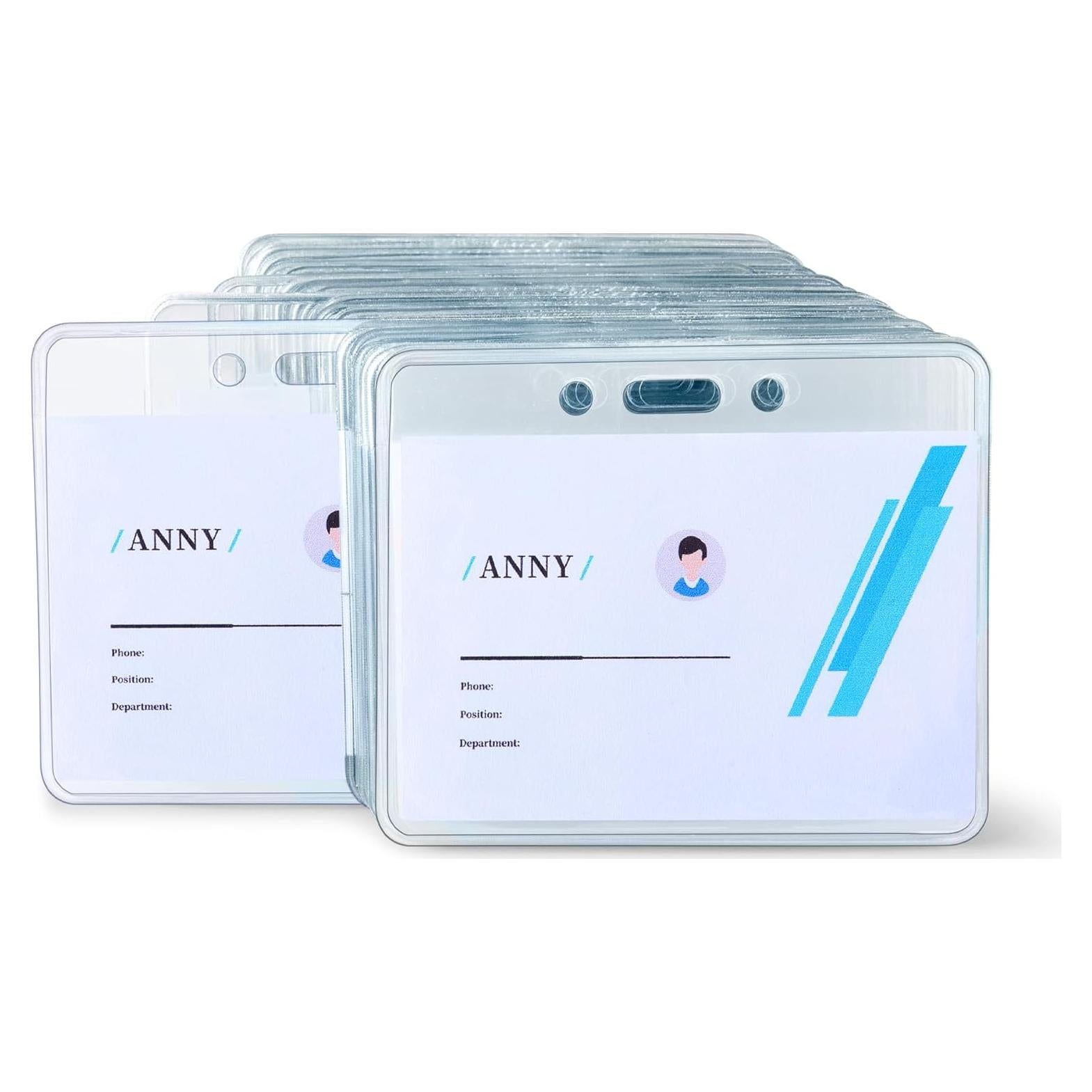 Sujetadores de Identificación Amazon Basics 50 Unidades Transparente