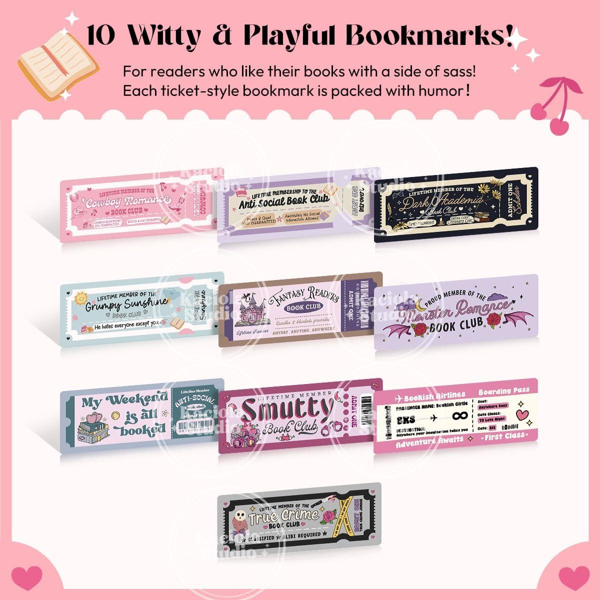 Paquete de 10 Marcadores de Libros Kaciola - Club de Romance