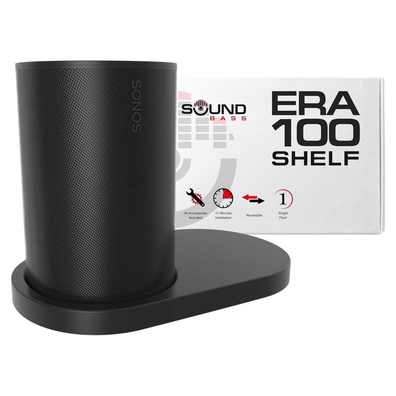 Soporte de Pared Soundbass para Altavoz Sonos ERA 100, Negro