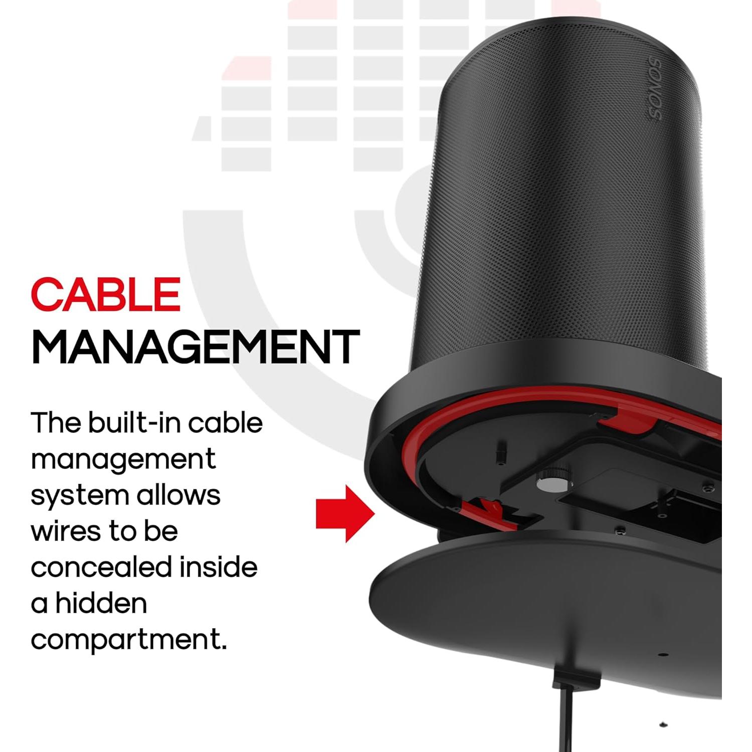 Soporte de Pared Soundbass para Altavoz Sonos ERA 100, Negro