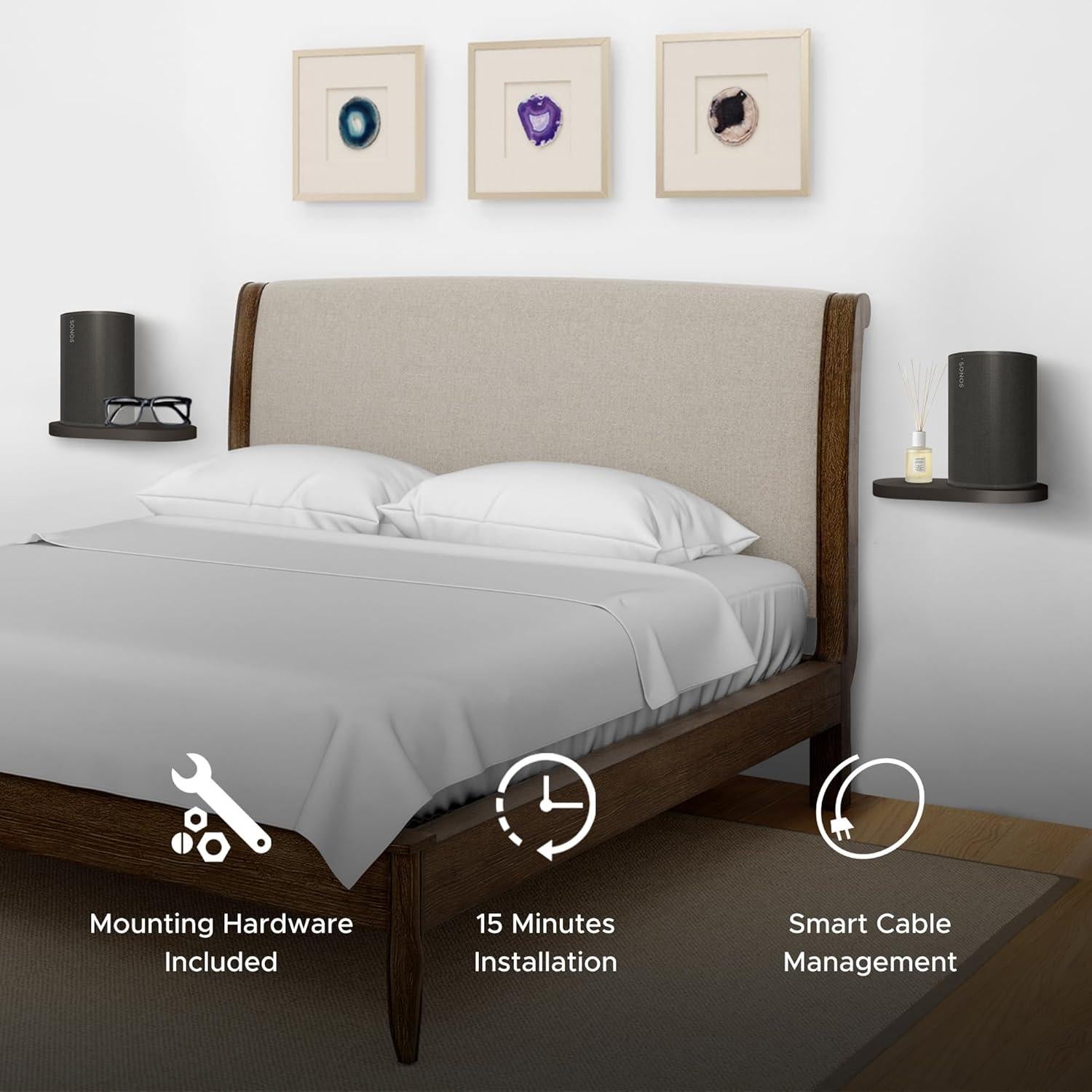 Soporte de Pared Soundbass para Altavoz Sonos ERA 100, Negro