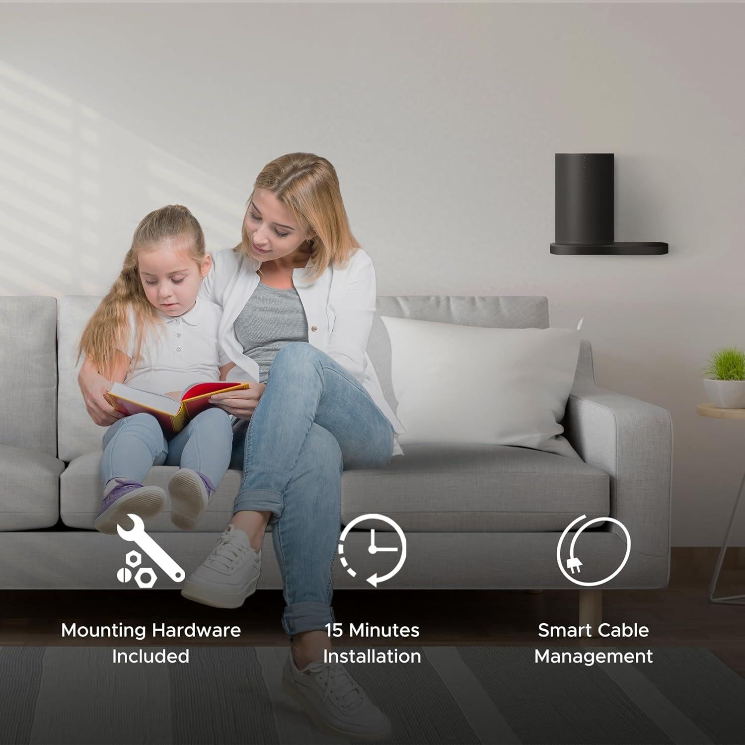 Soporte de Pared Soundbass para Altavoz Sonos ERA 100, Negro