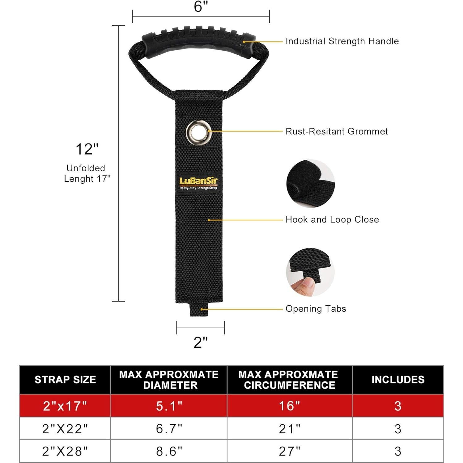 Organizador de Cables LuBanSir 3 Pack 43 cm Correas Resistentes