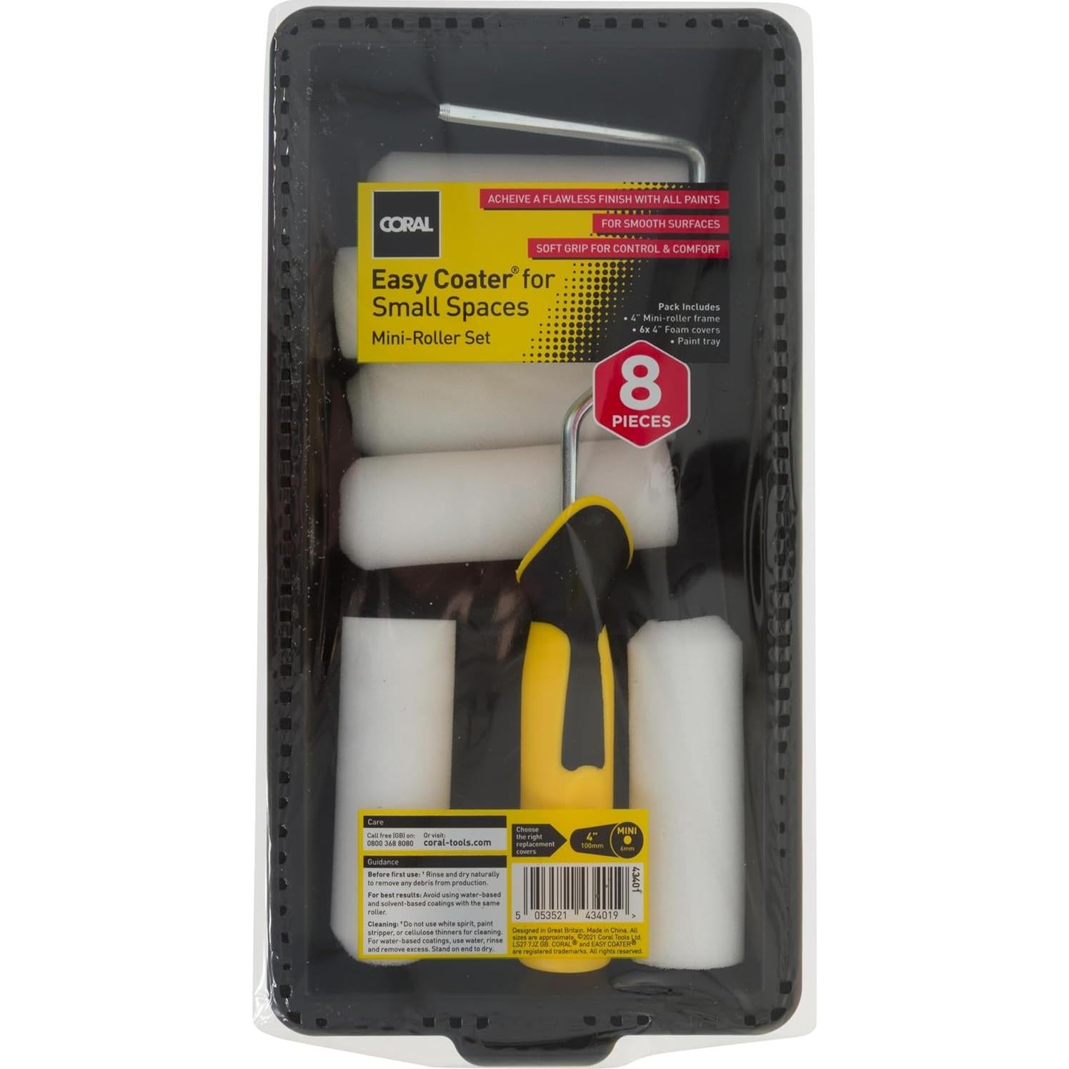 Kit de Rodillo Mini Coral 43401 - 8 Piezas, 500ml, Espuma