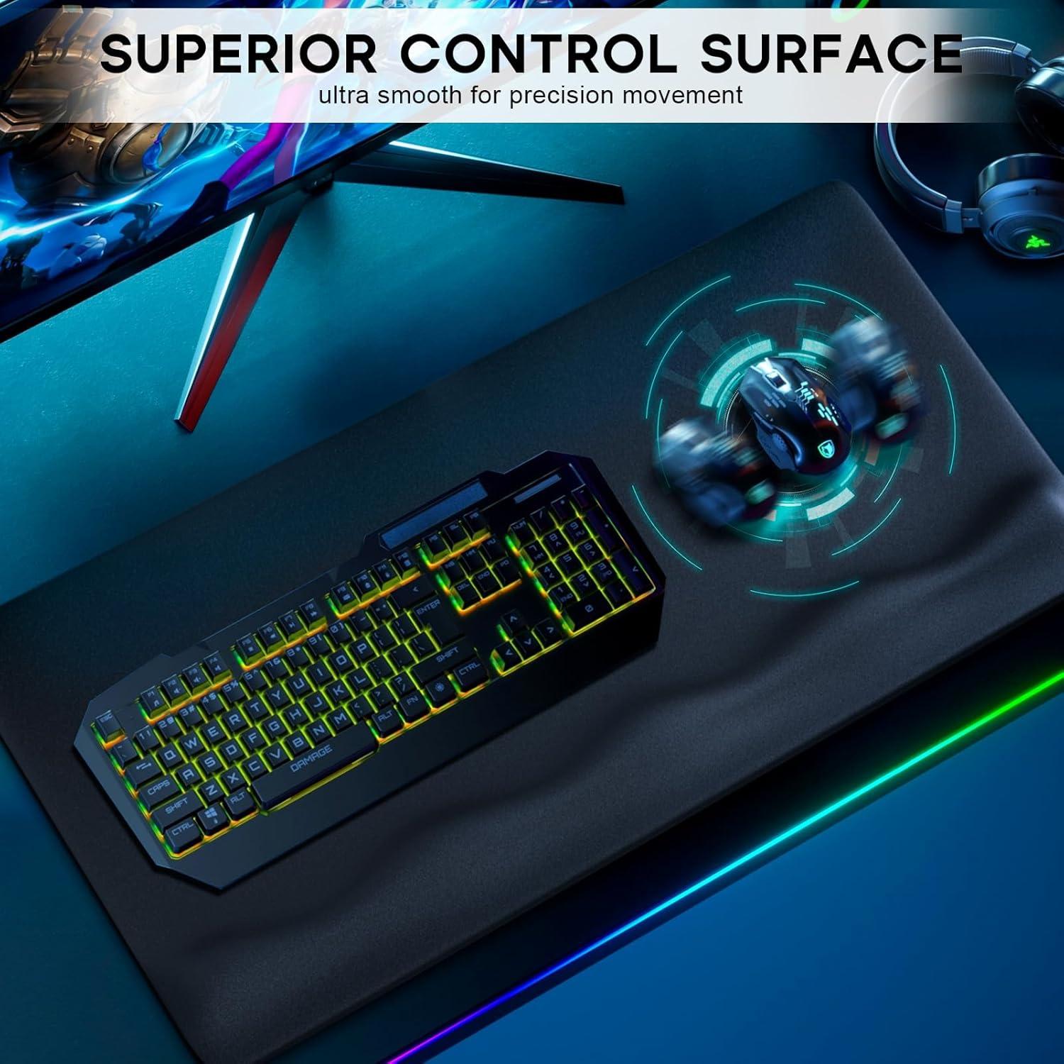 Almohadilla Grande para Ratón JIKIOU con Reposamuñecas 74.93x37.85 cm