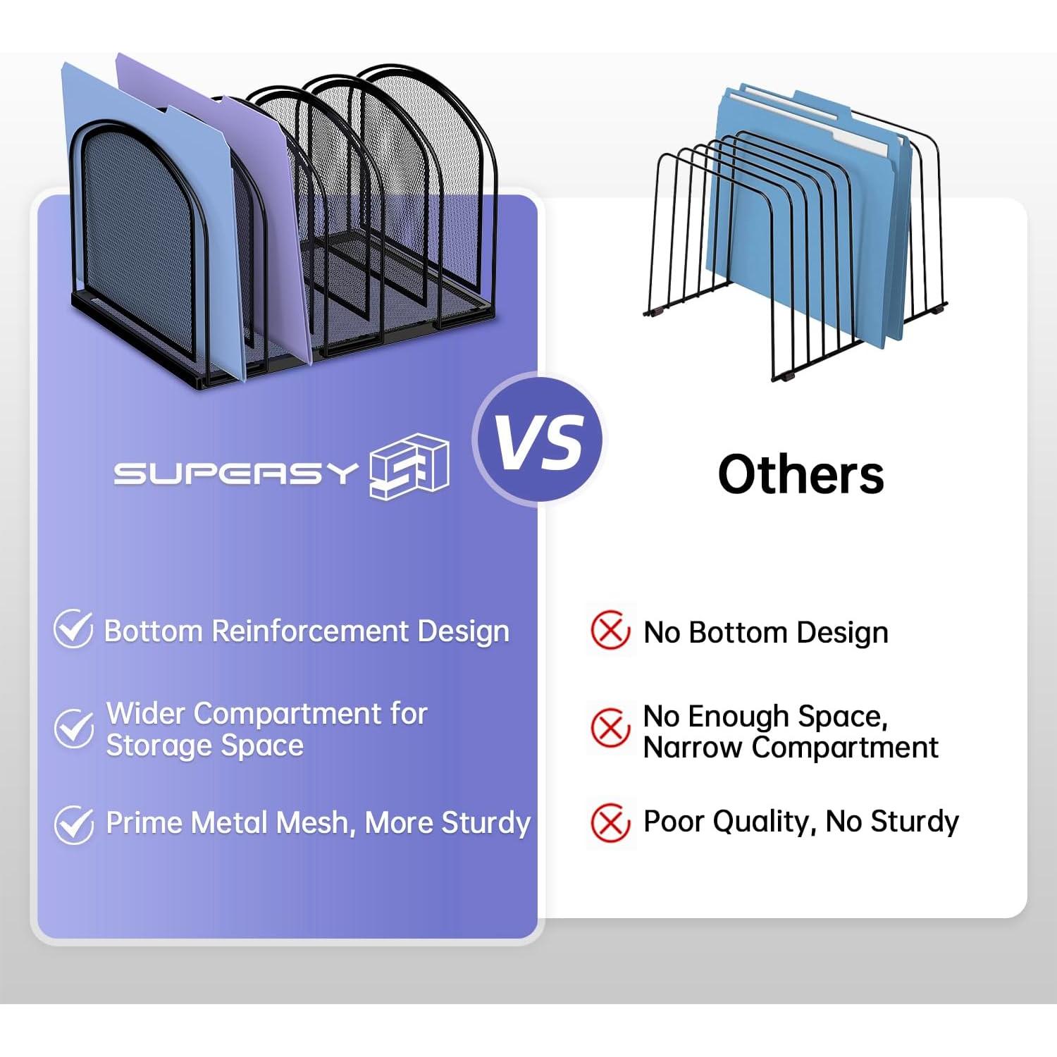 Organizador de Archivos SUPEASY de 5 Secciones Negro