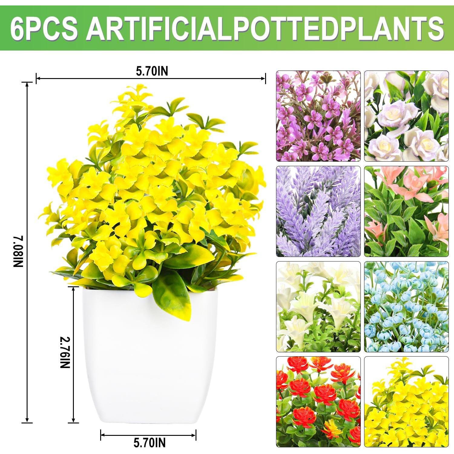 Plantas Artificiales en Maceta LELEE - 8 Pcs Eucalipto Decorativas
