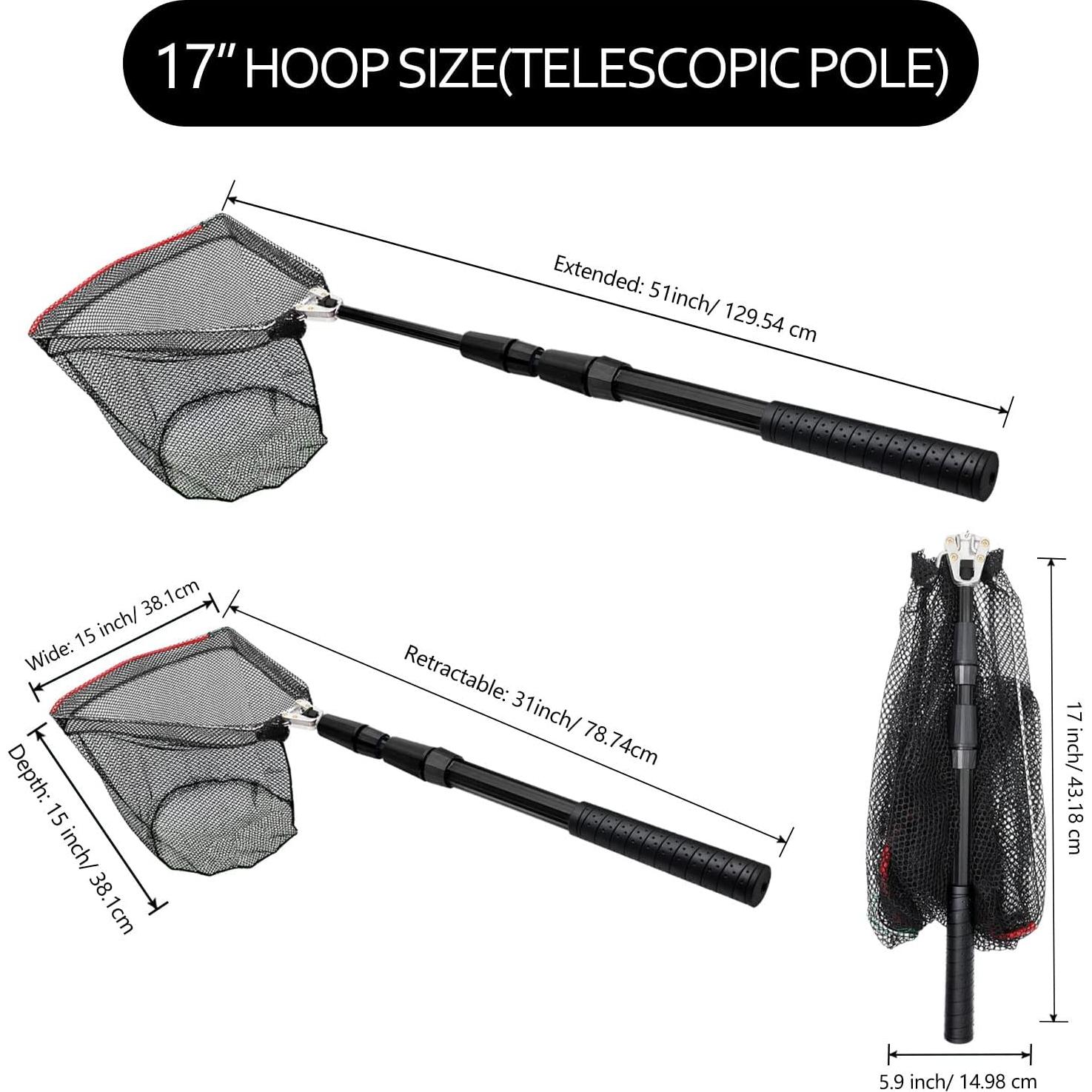 Red de Pesca Telescópica SAN LIKE 51 cm Plegable 2 Pack