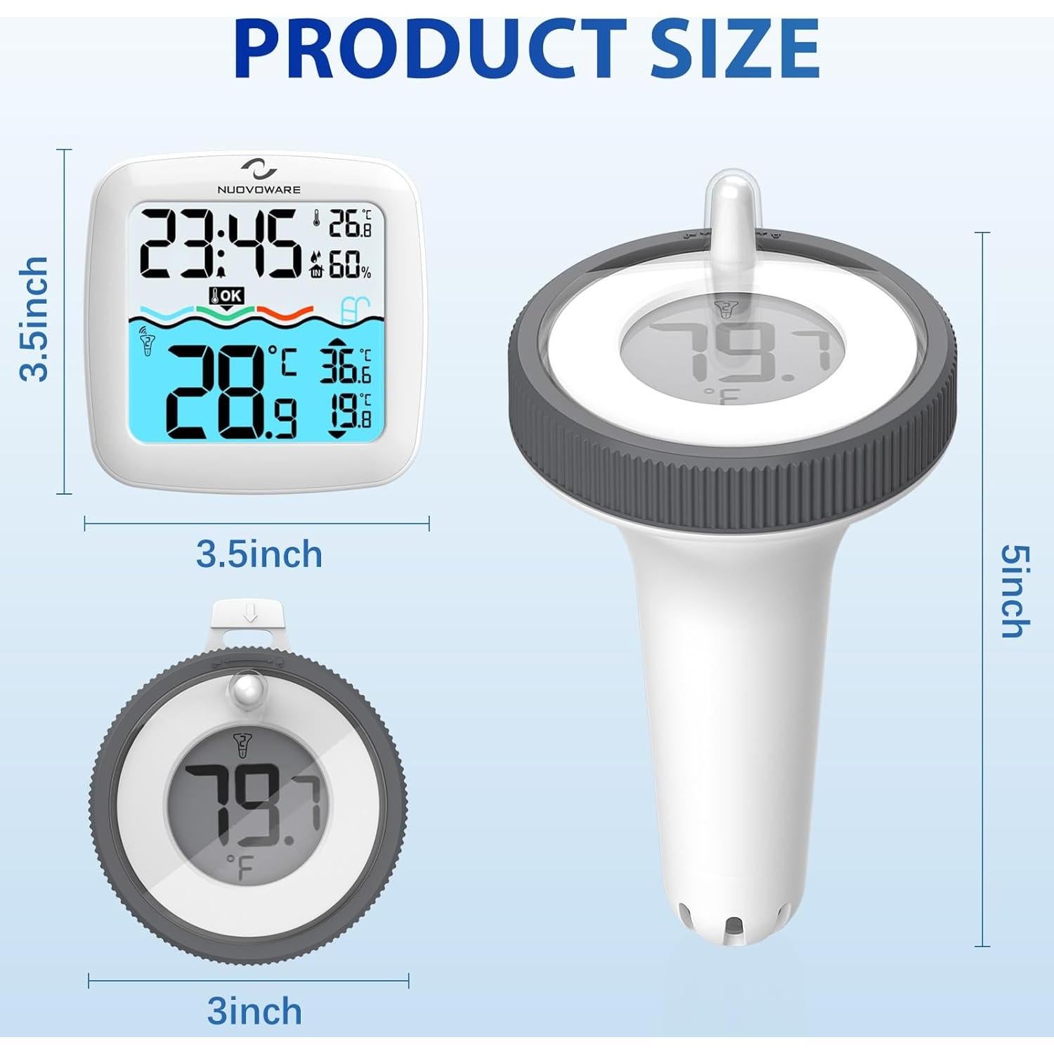 Termómetro Flotante Digital Nuovoware para Piscina IPX8