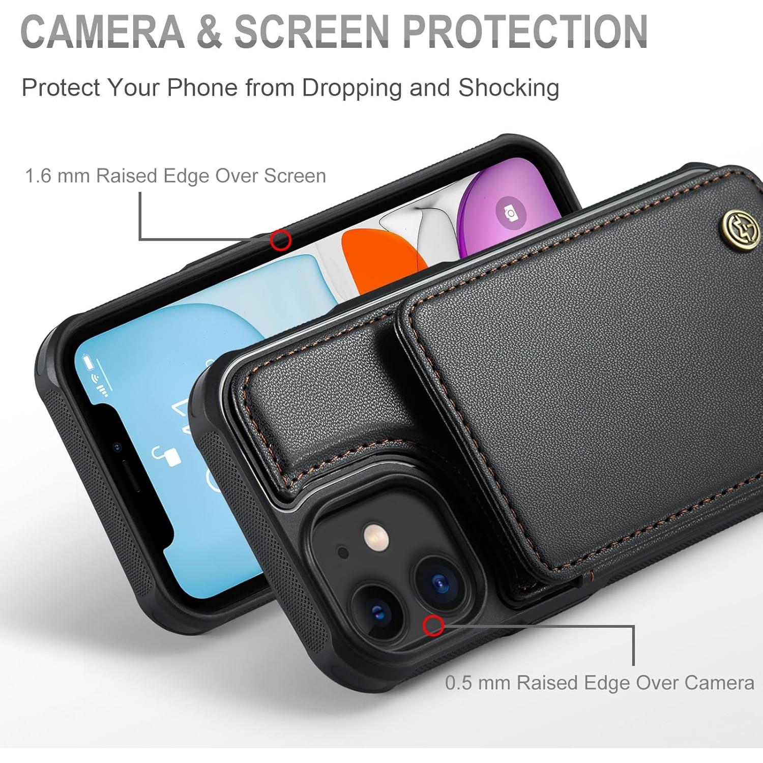 Funda de Cartera Vinich para iPhone 11 con Bloqueo RFID Negra