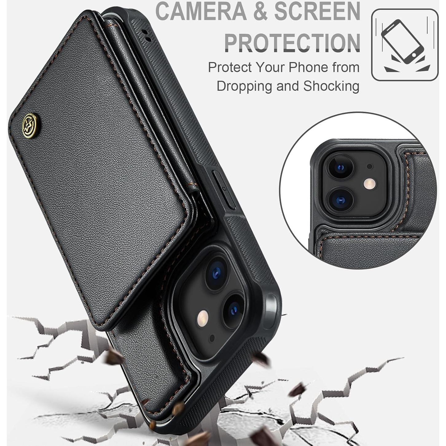 Funda de Cartera Vinich para iPhone 11 con Bloqueo RFID Negra