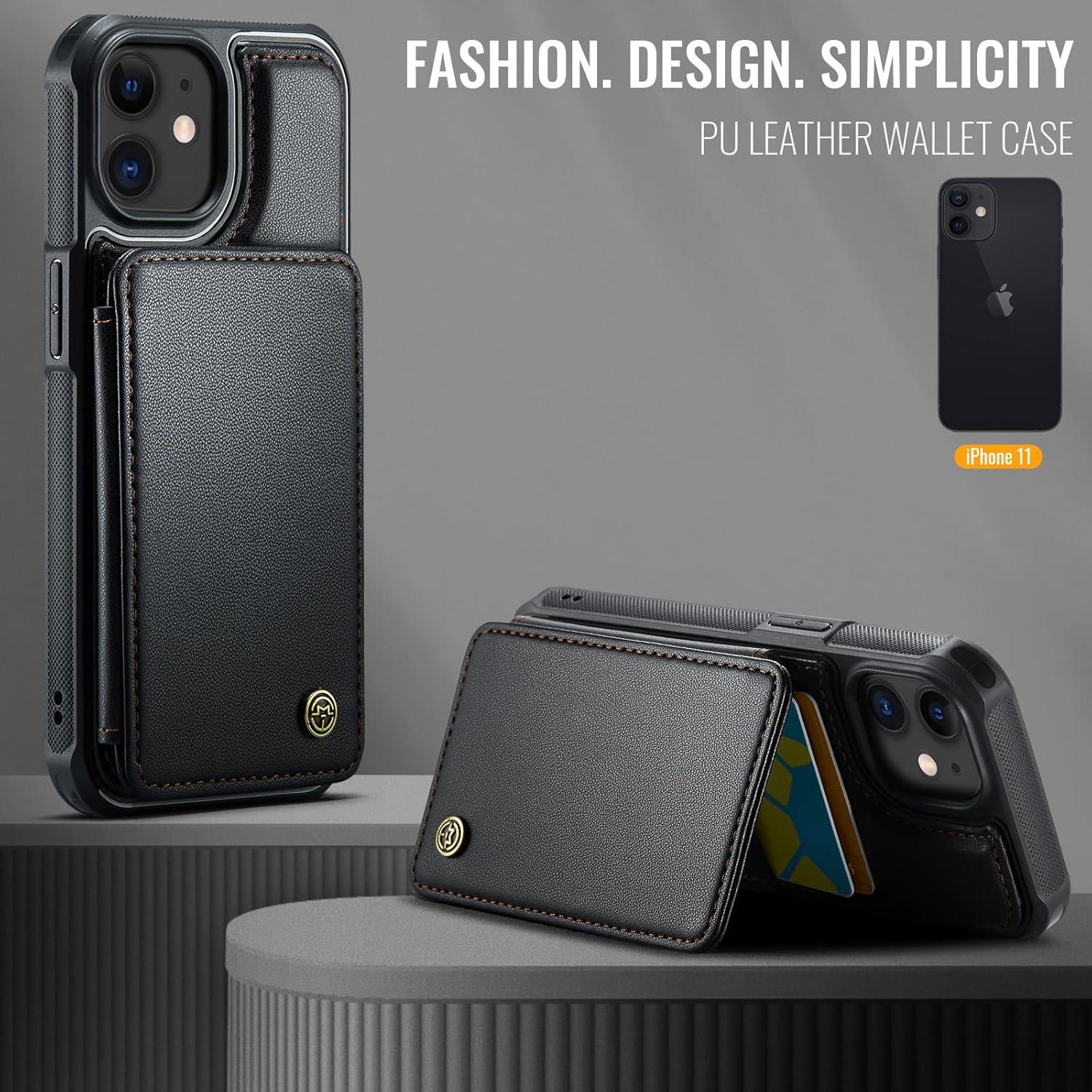 Funda de Cartera Vinich para iPhone 11 con Bloqueo RFID Negra