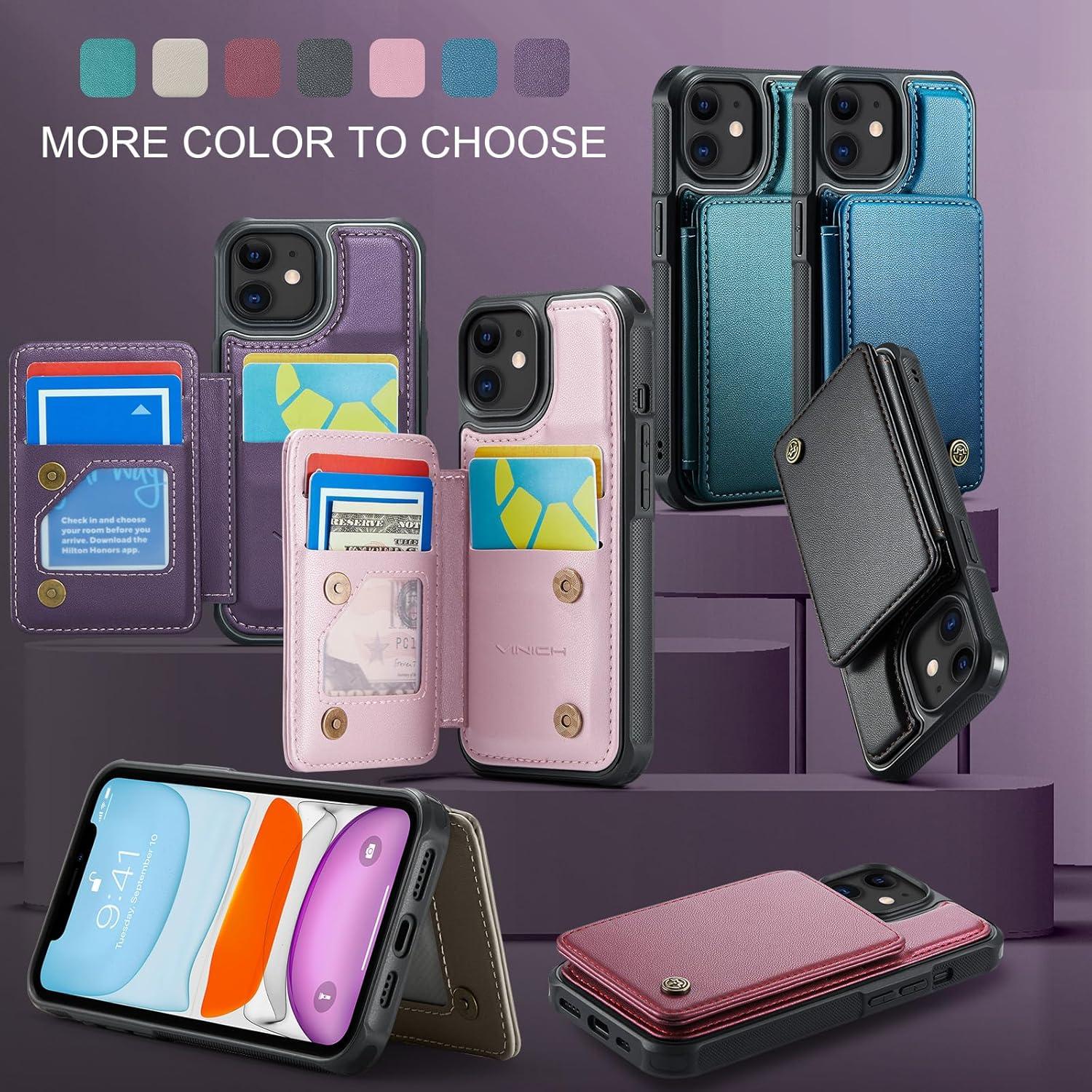 Funda de Cartera Vinich para iPhone 11 con Bloqueo RFID Negra