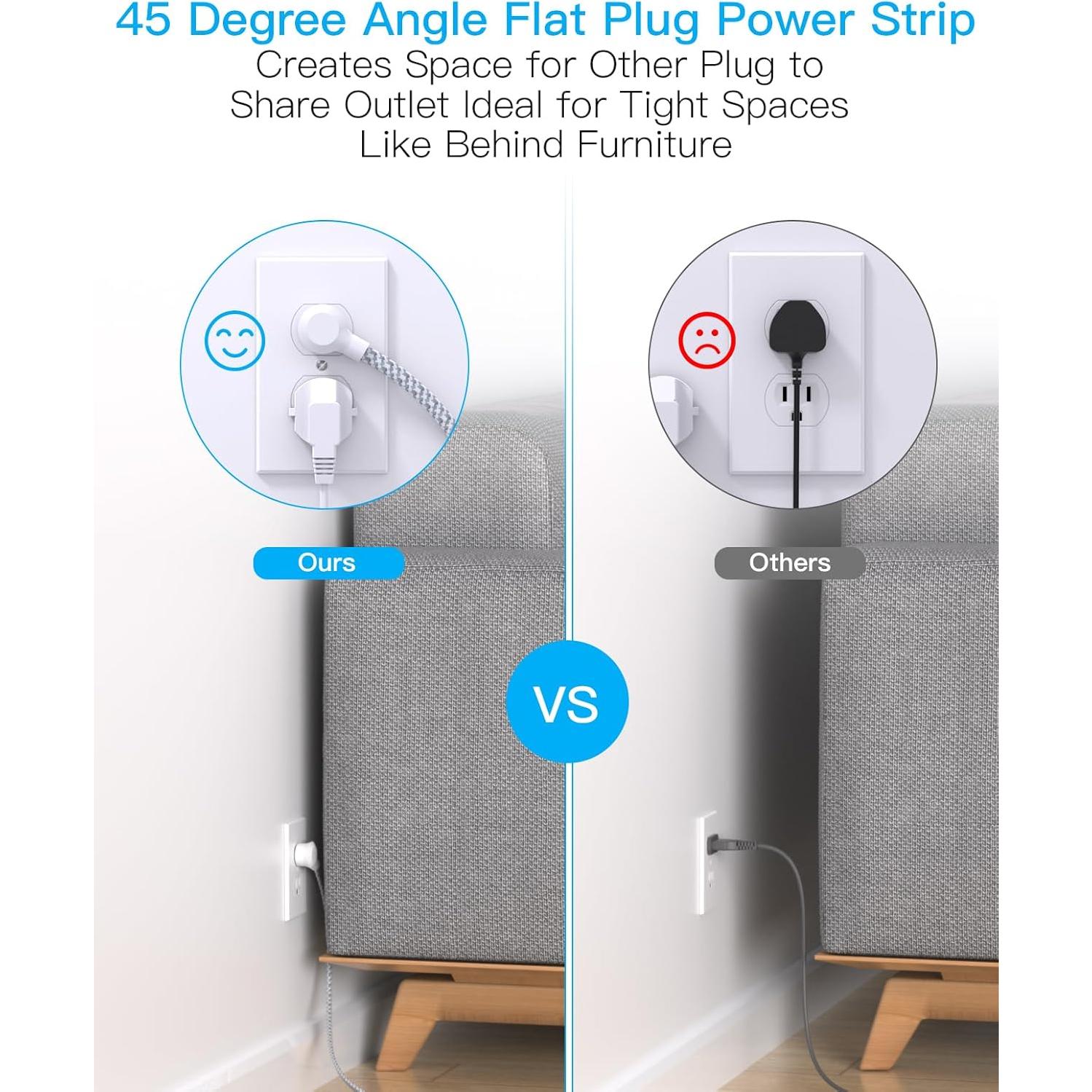 Regleta de Viaje One Beat con 3 Salidas y 4 Puertos USB