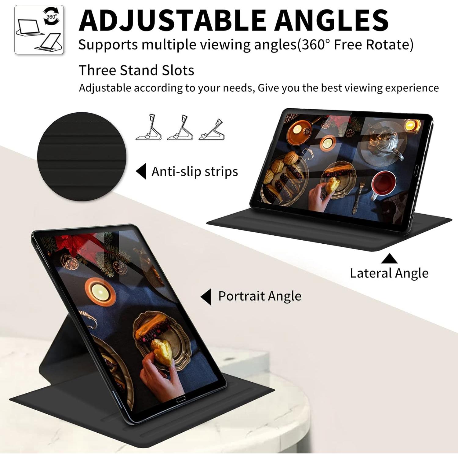 Case for Amazon 6.8" Kindle Paperwhite(11th Generation 2021 Release) 360 Degree Rotating Swivel Stand PU Leather Cover with Auto Wake Sleep, Aesthetic Butterfly Moon