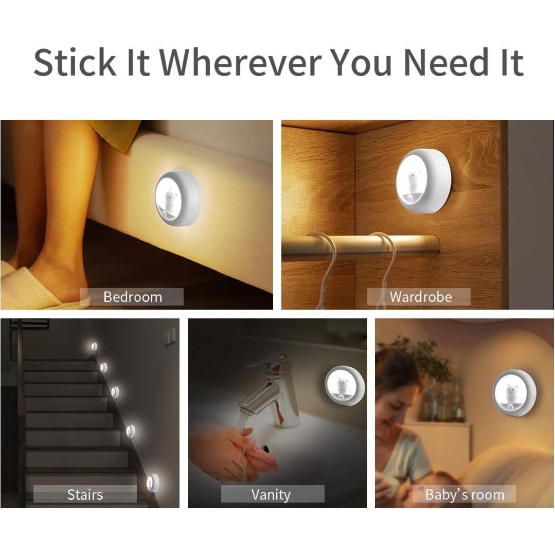 Luz Nocturna con Sensor de Movimiento Melaus USB Recargable 4000K