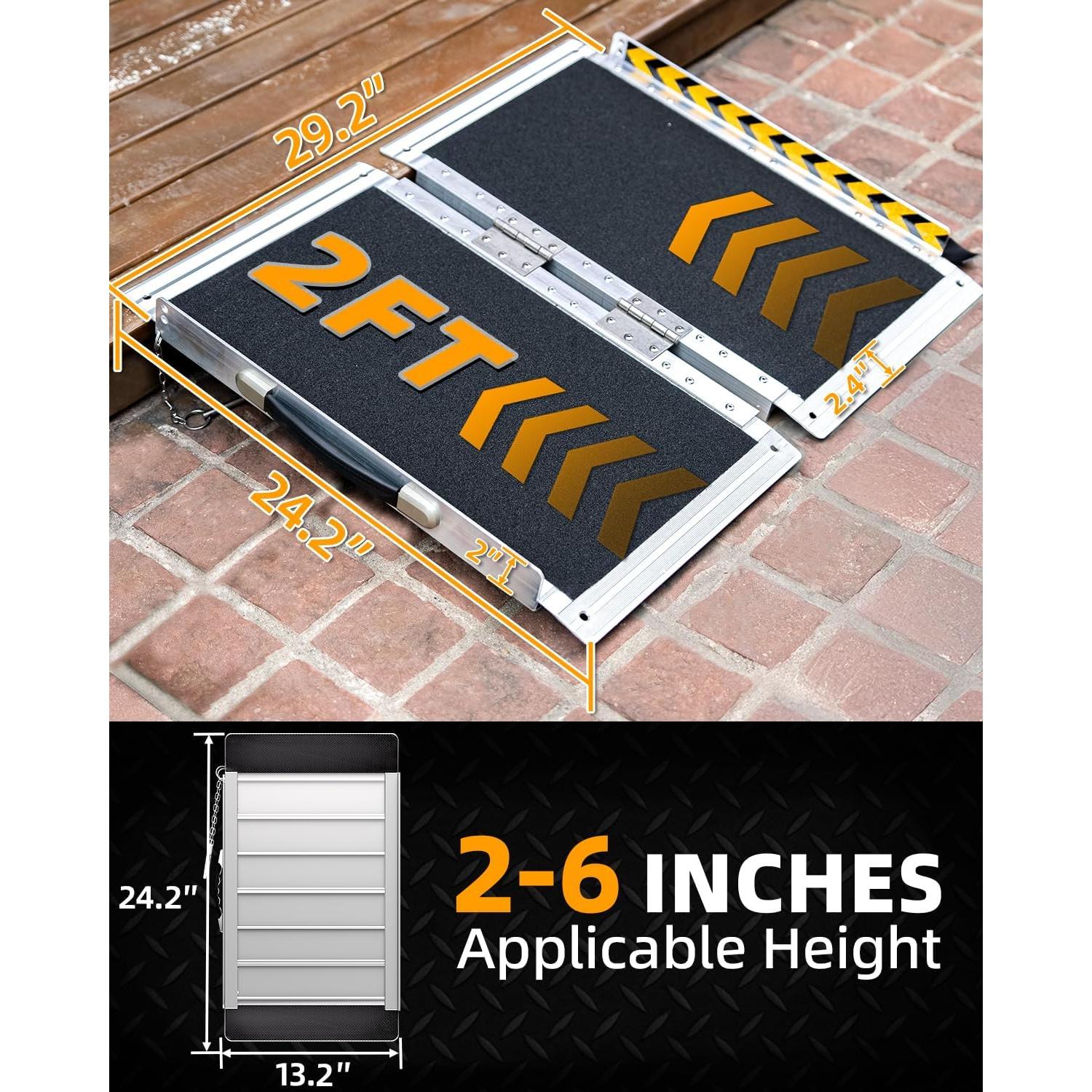 Rampa de Silla de Ruedas Plegable VNN 60.96 cm Antideslizante