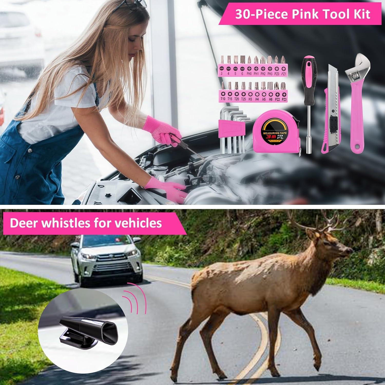 Kit de Emergencia para Automóviles HLWDFLZ 75 Piezas Rosa