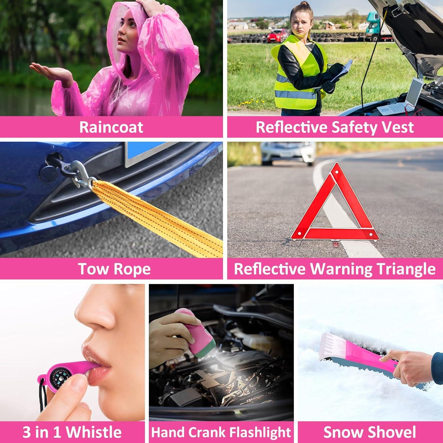 Kit de Emergencia para Automóviles HLWDFLZ 75 Piezas Rosa