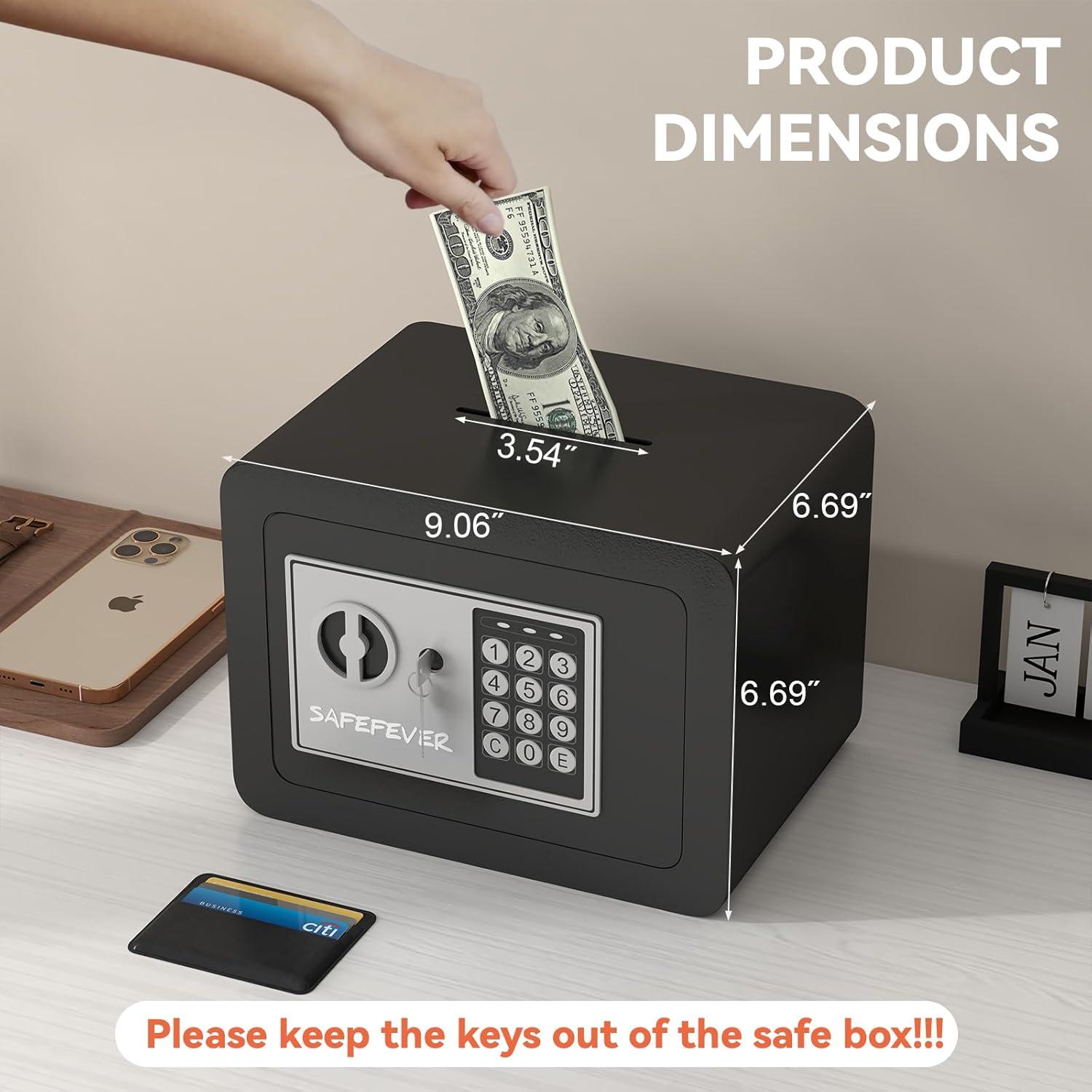 Caja Fuerte Pequeña SAFEFEVER con Teclado Electrónico 6.53L